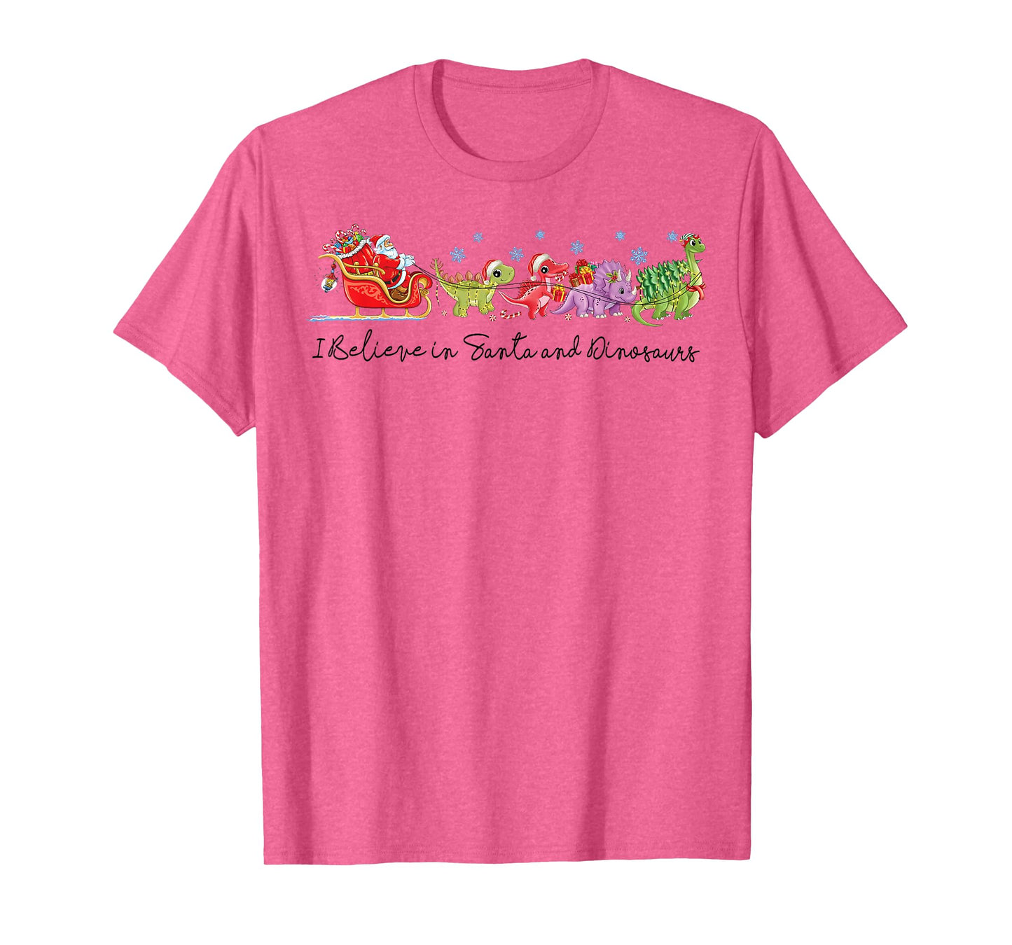 I Believe in Santa and Dinosaurs Xmas Squad Ugly Christmas T-Shirt