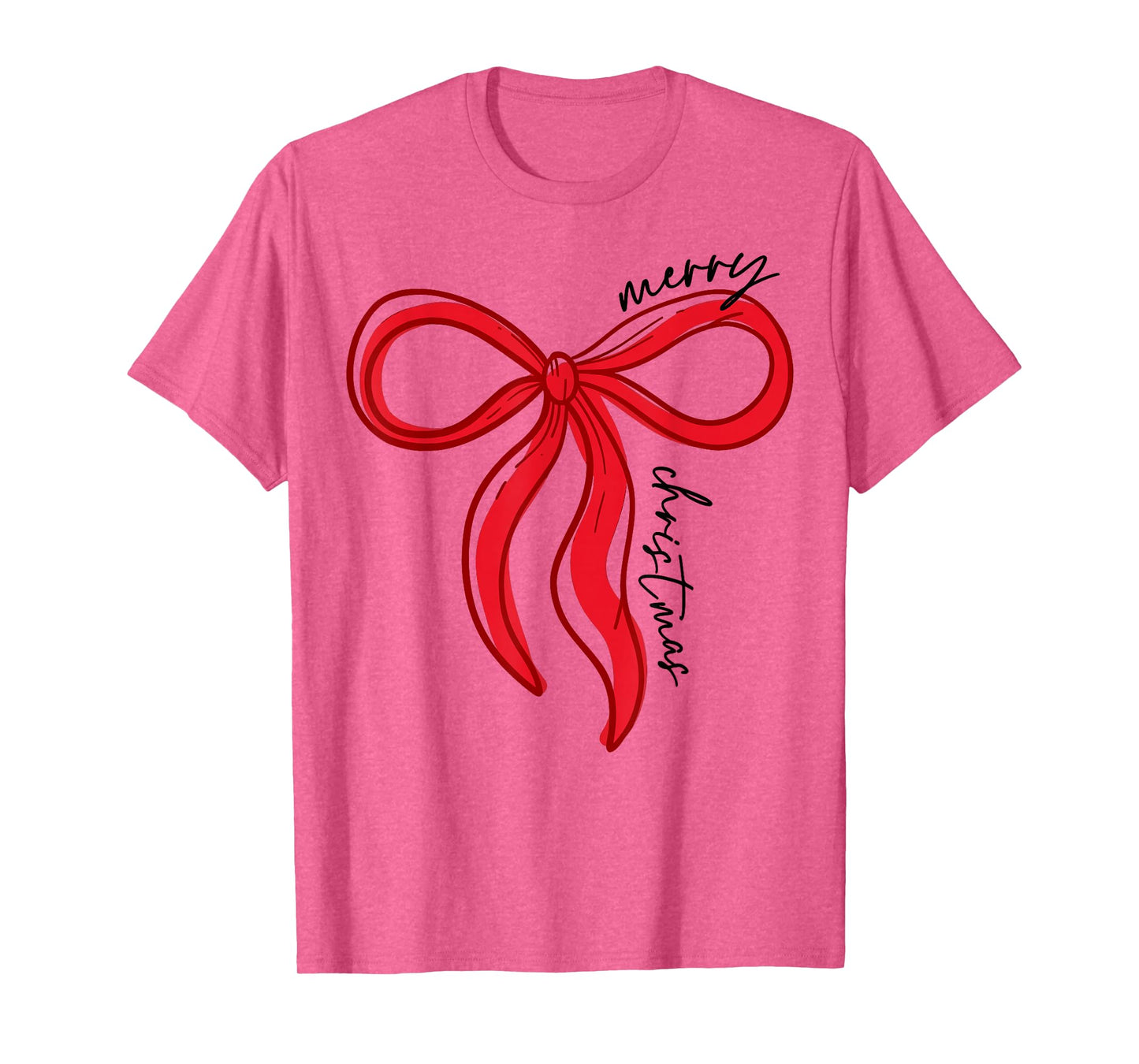 Coquette Bow Merry Christmas Xmas Family Pajamas Holiday T-Shirt