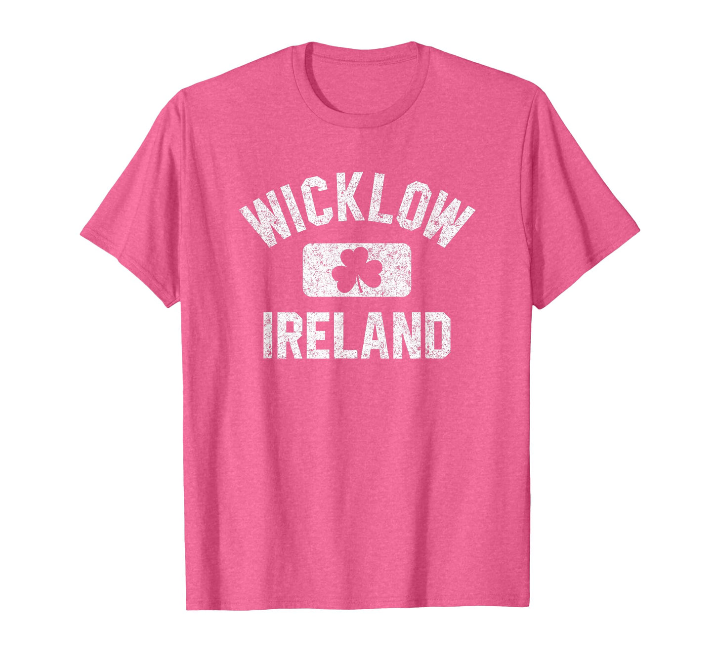 Wicklow Ireland Gym Style Distressed White Print T-Shirt