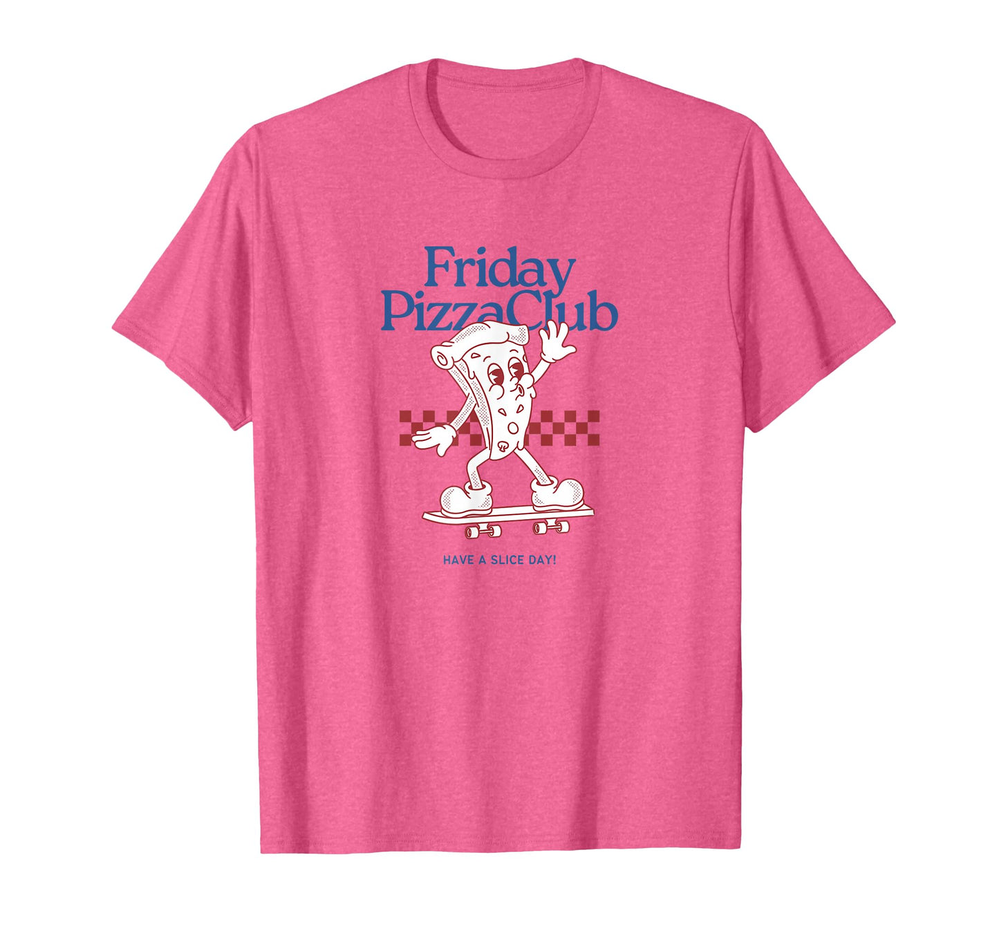 Funny Friday Pizza Club,Retro Cool Skateboarding Pizza Slice T-Shirt