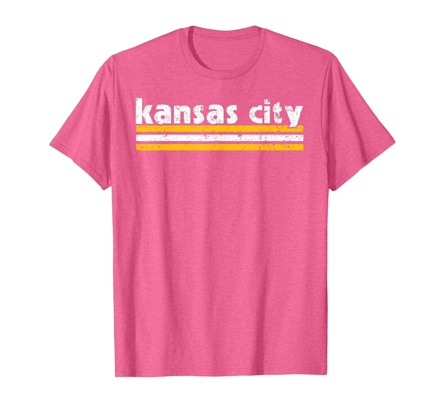 KC Tee Kansas City Retro Vintage Distressed 3 Stripes RED KC T-Shirt