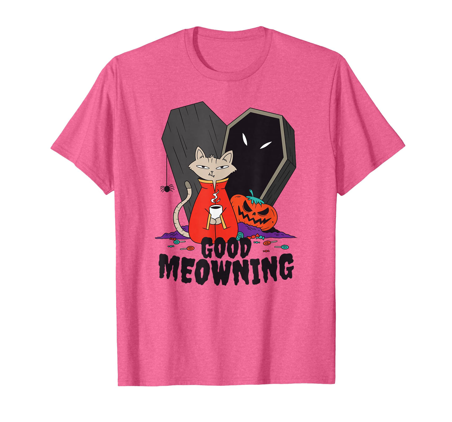 Good Meowning Vampire Halloween Cat T-Shirt