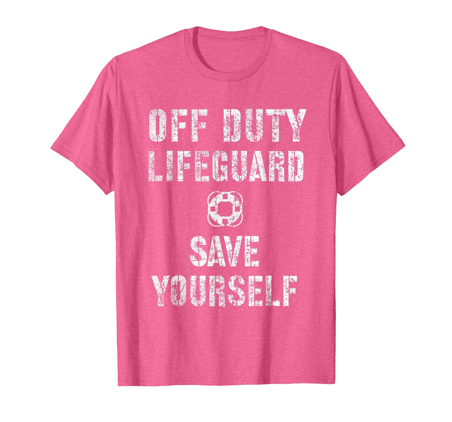 SAVE YOURSELF Lifeguard Swimming Pool Guard Off Duty Green T-Shirt