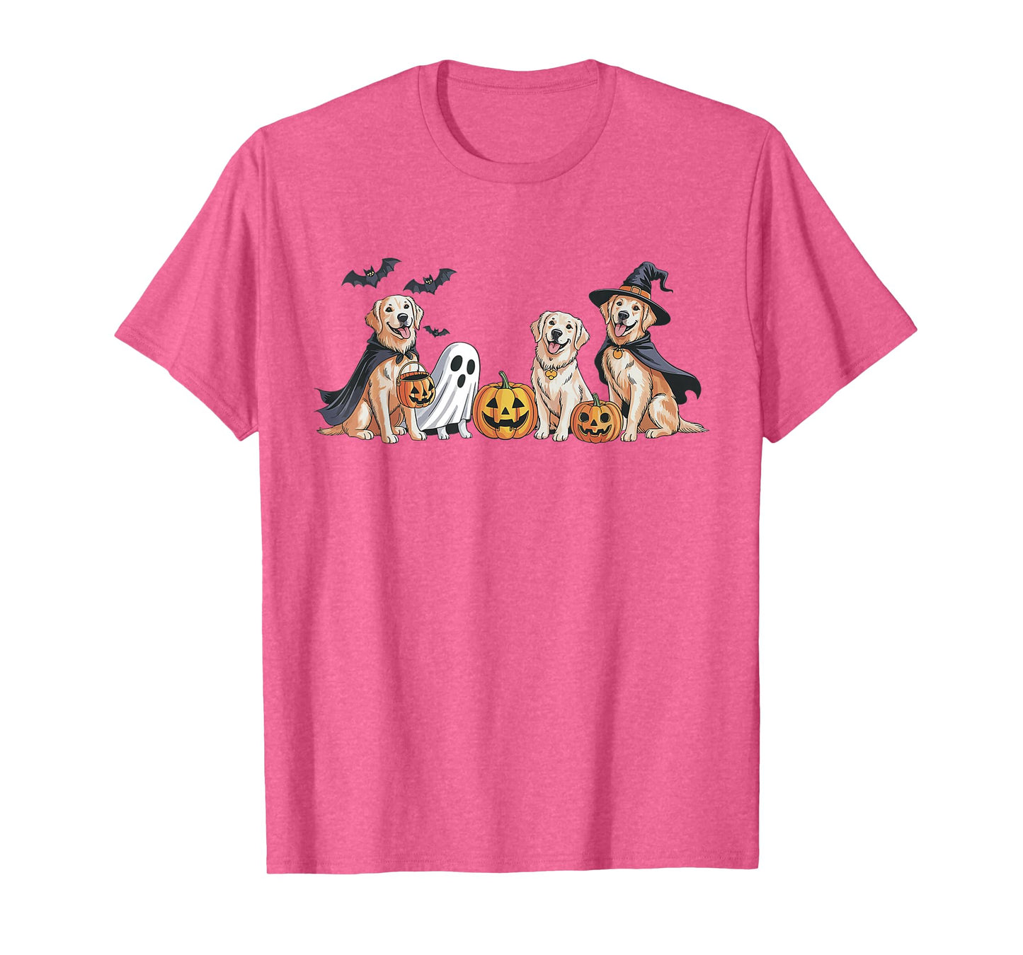 Retro Golden Retriever Dogs Ghost Boo Witch Funny Halloween T-Shirt