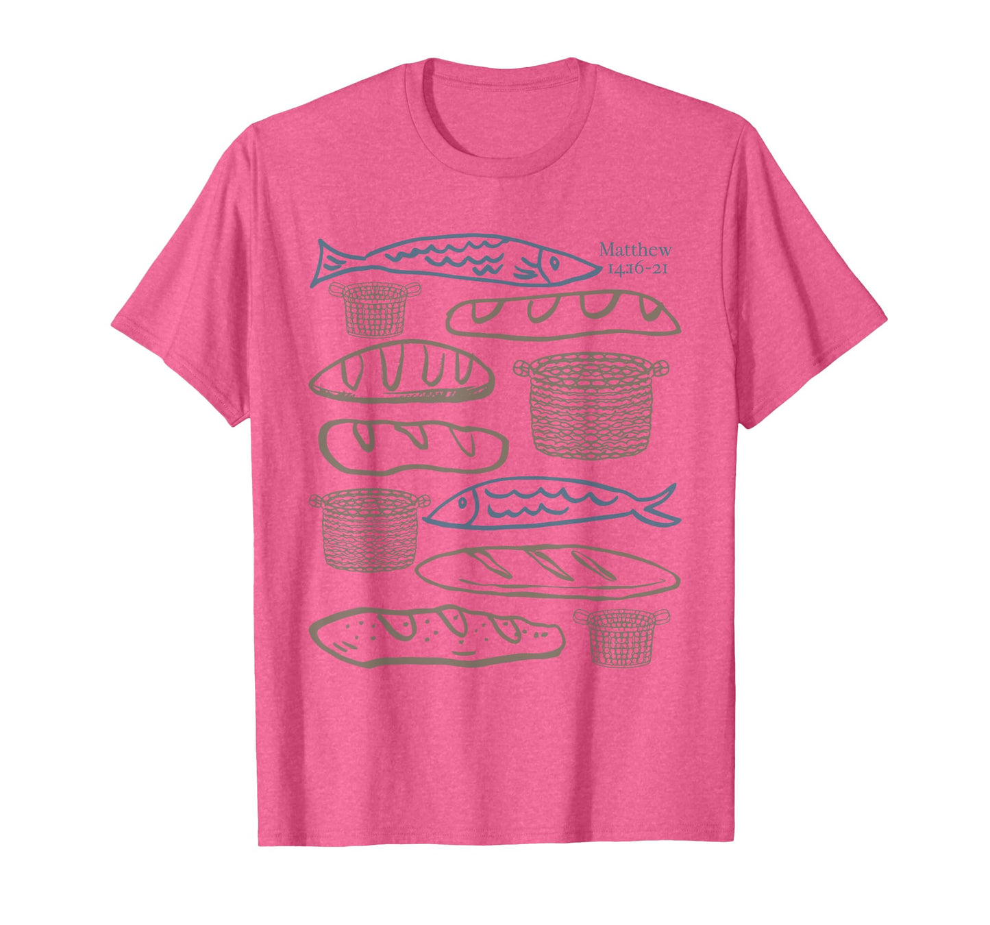 Vintage Five Loaves Two Fish Matthew Christian Bible Verse T-Shirt