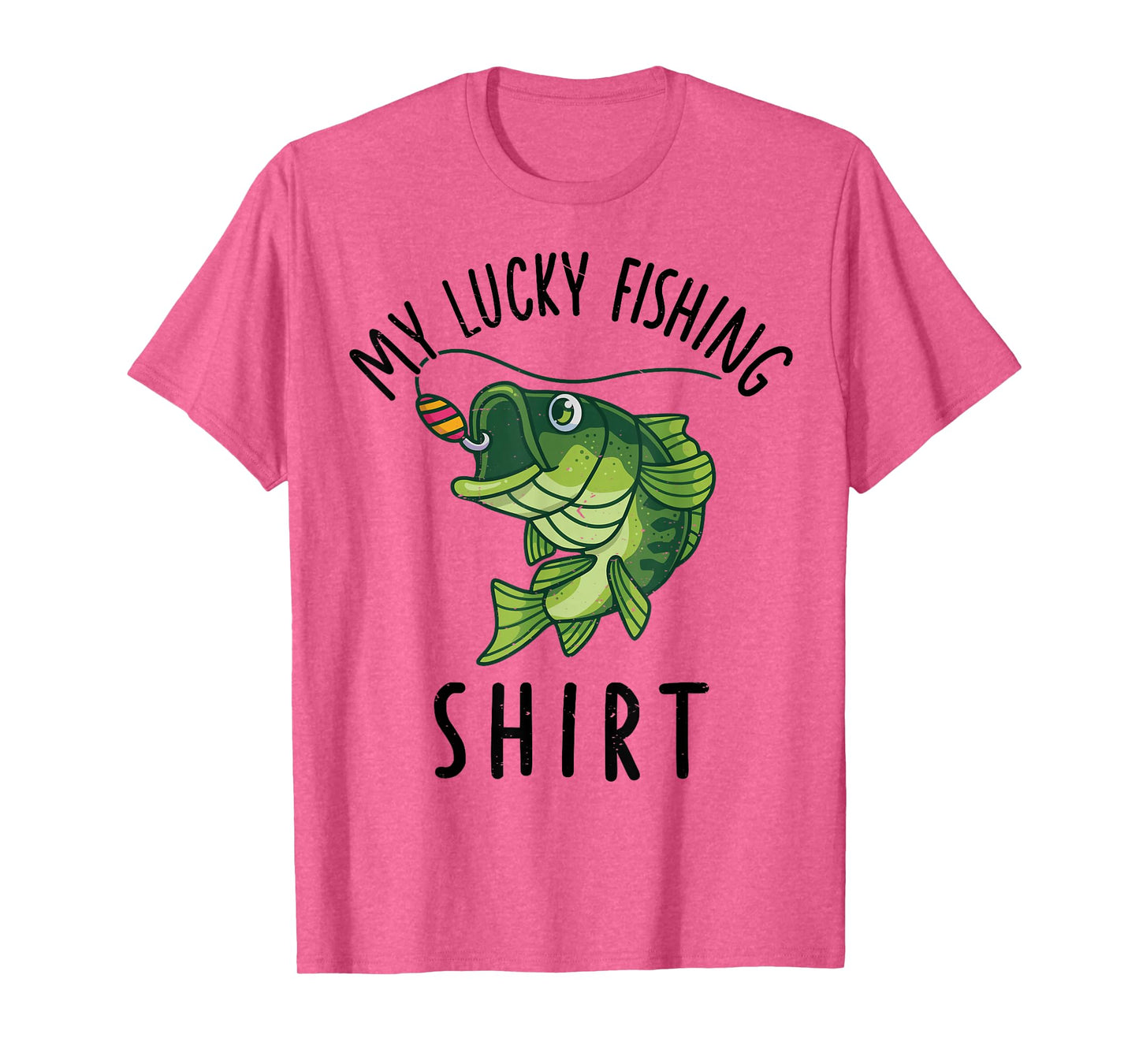 Kids My Lucky Fishing-Shirt Boys Large Mouth Bass Dad Funny T-Shirt
