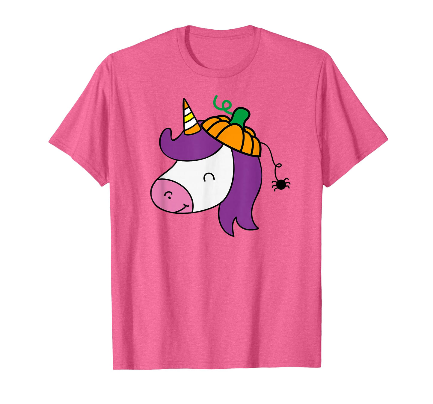 Unicorn Smile Face Head Pumpkin Spider Halloween Costume T-Shirt