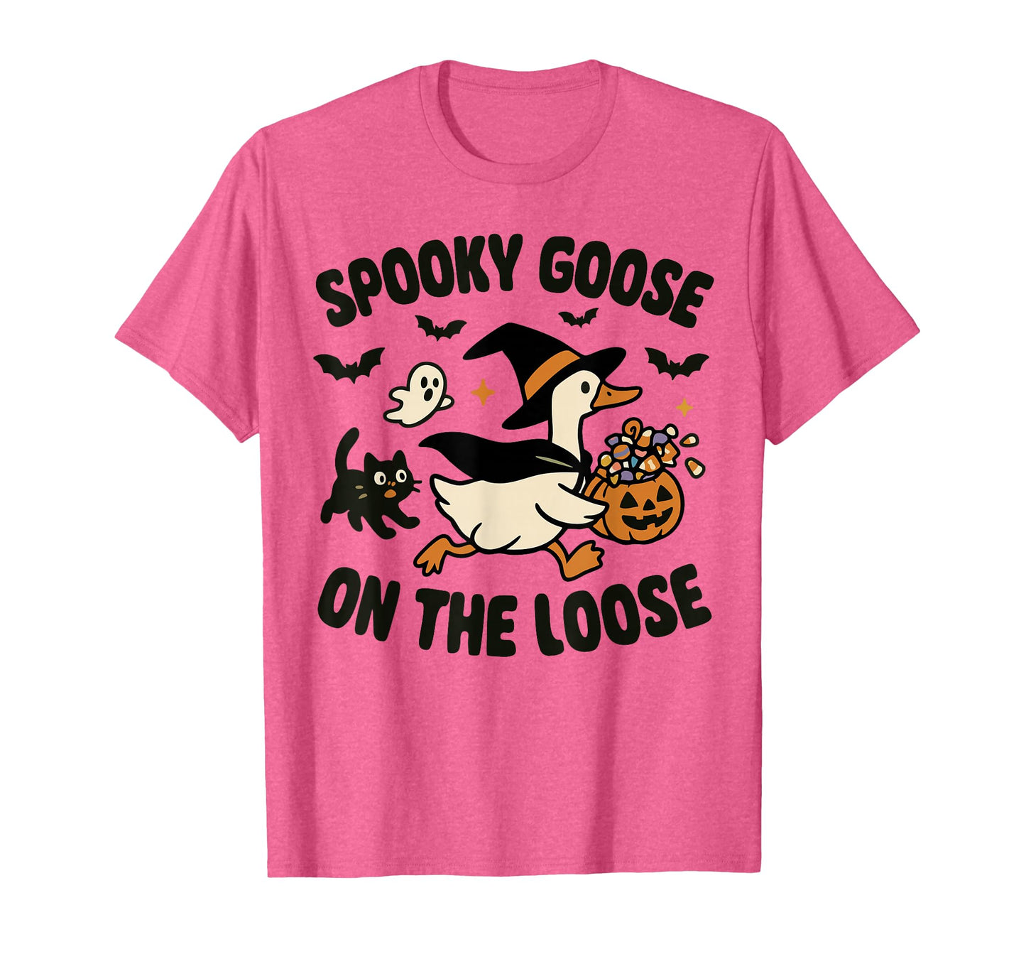 Spooky Goose On The Loose Goose Witch Animal Halloween T-Shirt