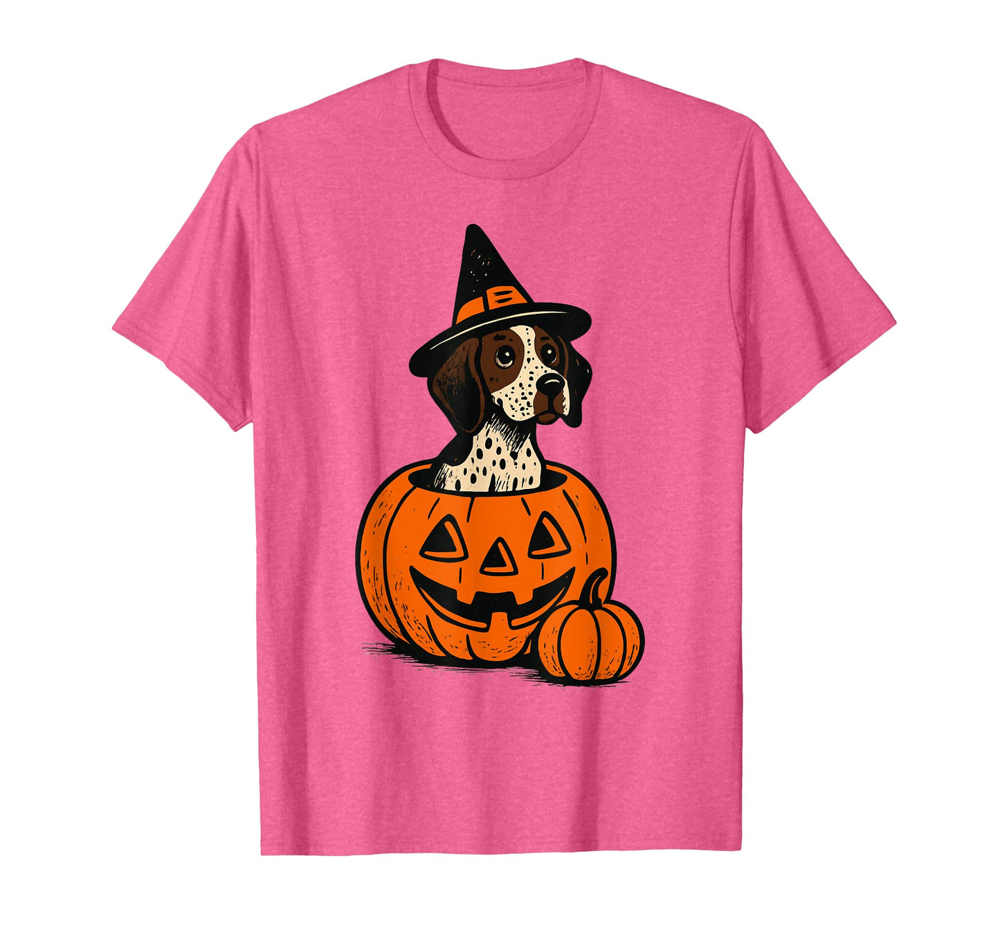 Halloween Shorthaired Pointer Dog in Pumpkins Spooky Vibes T-Shirt