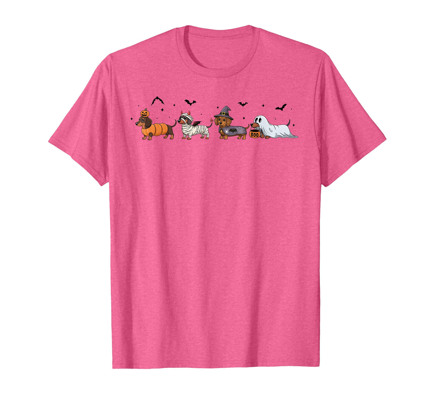 Dachshund Dog Witch Happy Halloweenie Spooky Season T-Shirt