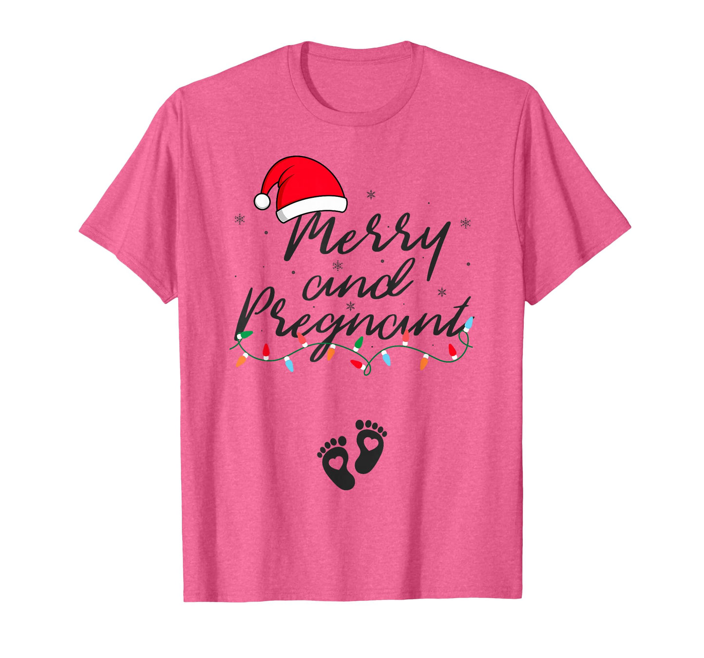 Merry and Pregnant Xmas Pregnancy Announcement Christmas T-Shirt