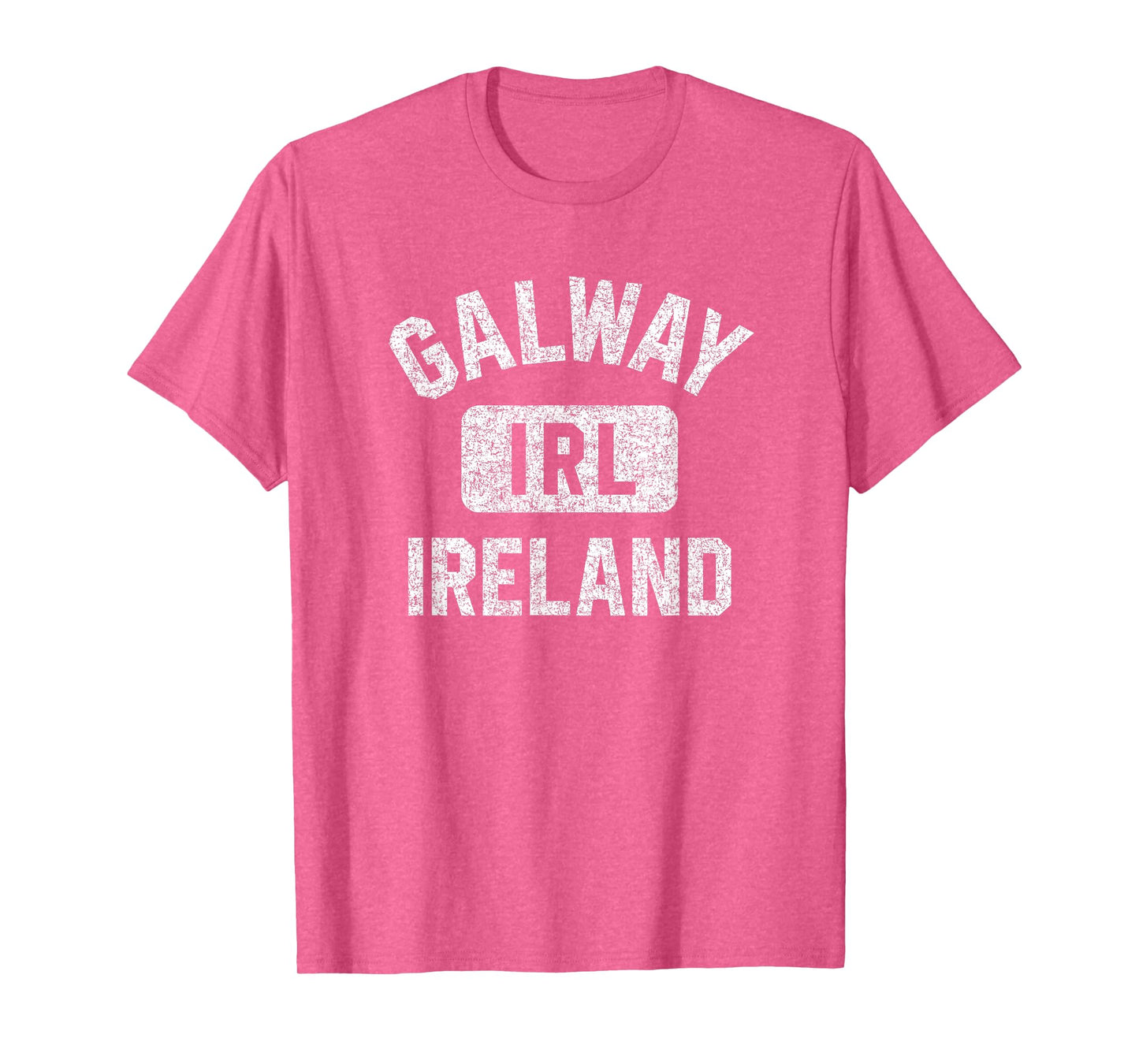 Galway Ireland IRL Gym Style Green w Distressed White Print T-Shirt