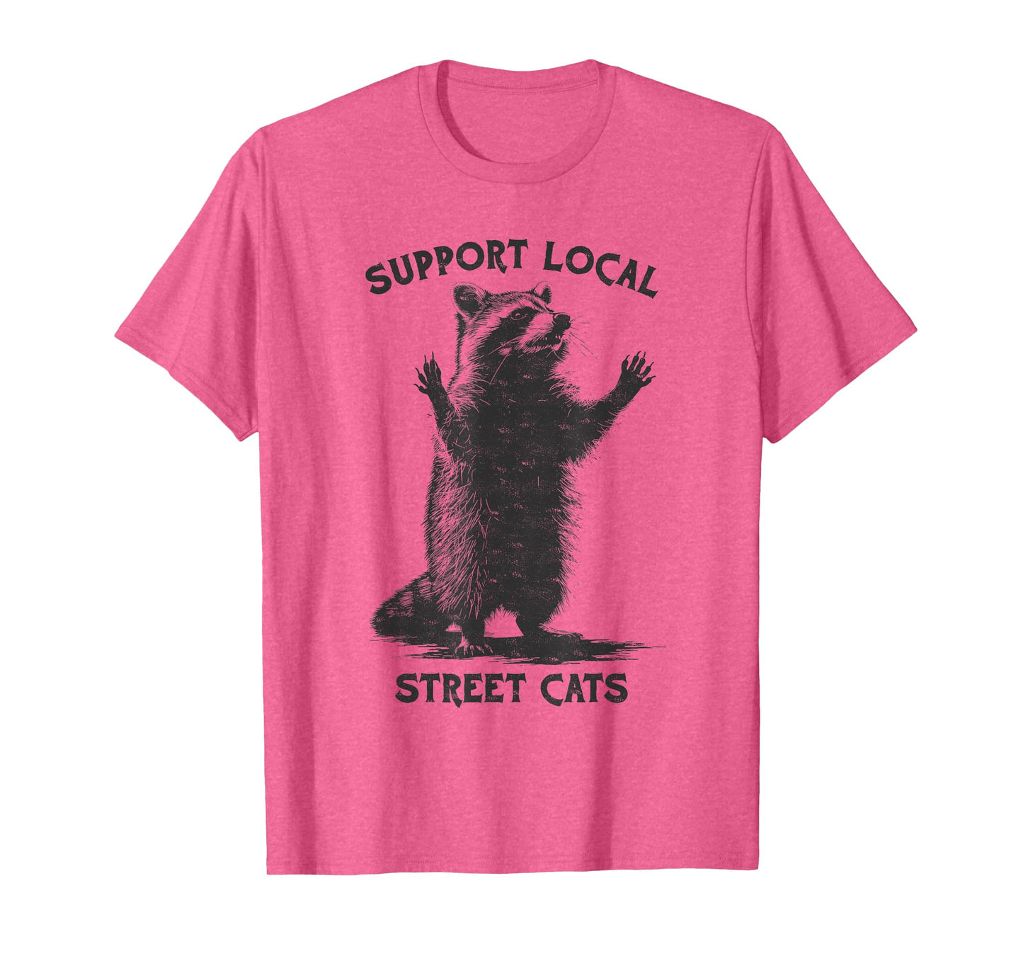 Funny Street Cat Vintage Support Local Street Cats Raccoon T-Shirt for Men Women