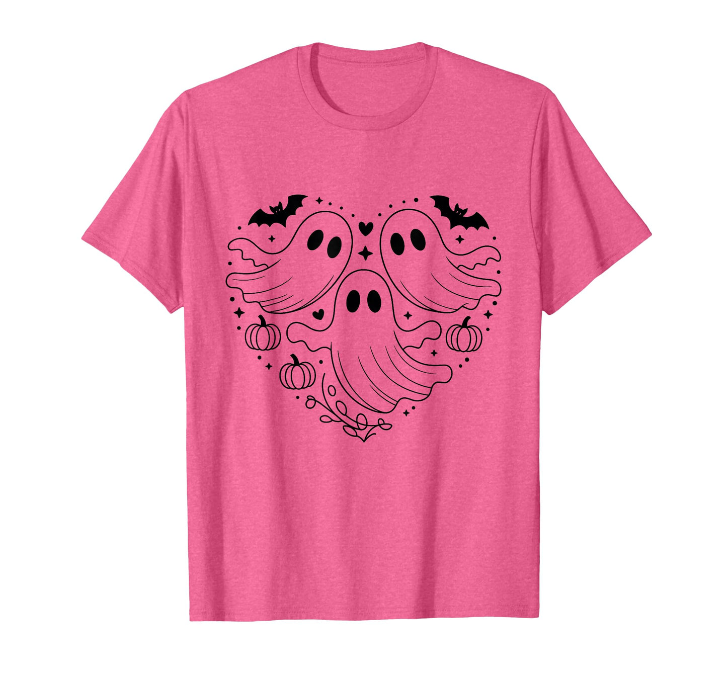 Black Ghost Heart Halloween Family Costume Men Women T-Shirt