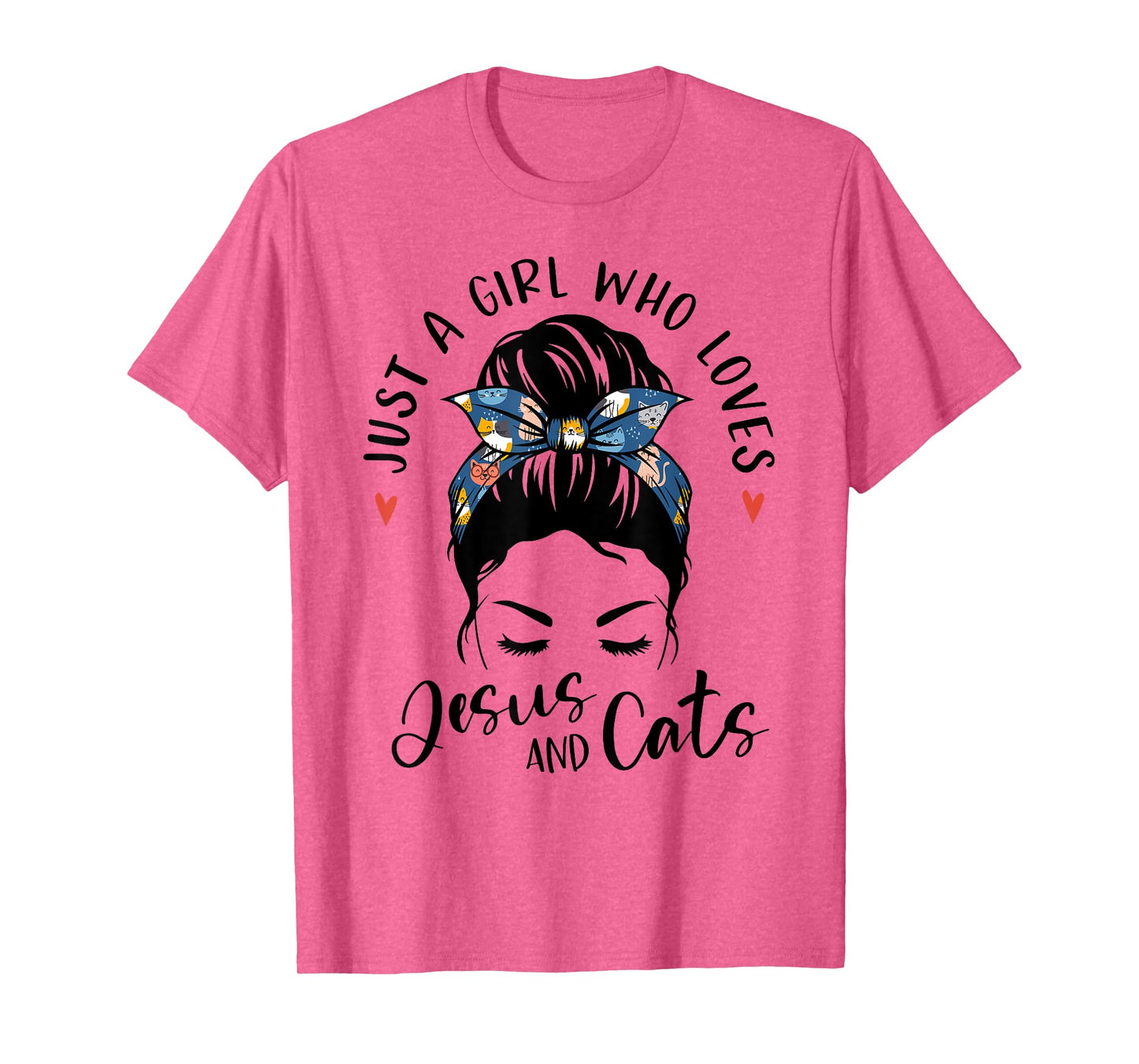 Just A Girl Who Loves Jesus And Cats Christian Gifts Kitty T-Shirt