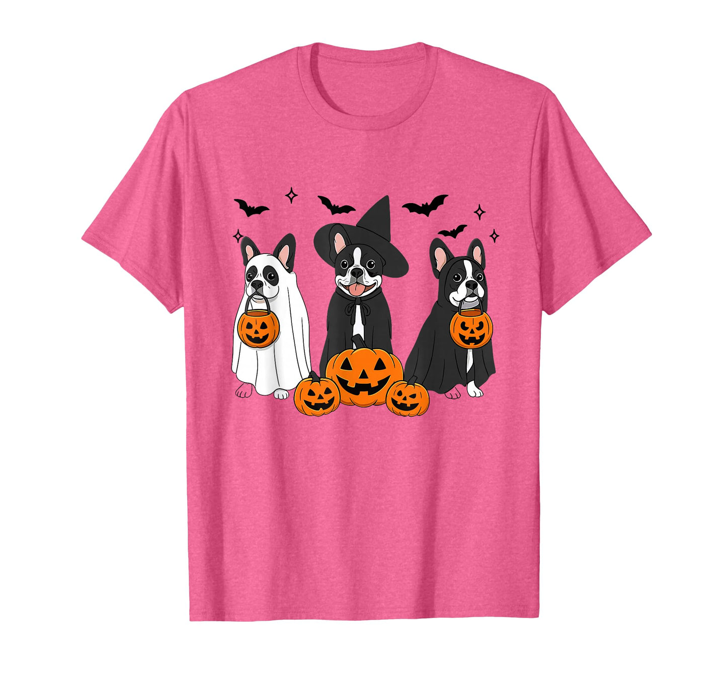 Witch Boston Terrier Halloween Boston Terrier Ghost Dog Mom T-Shirt