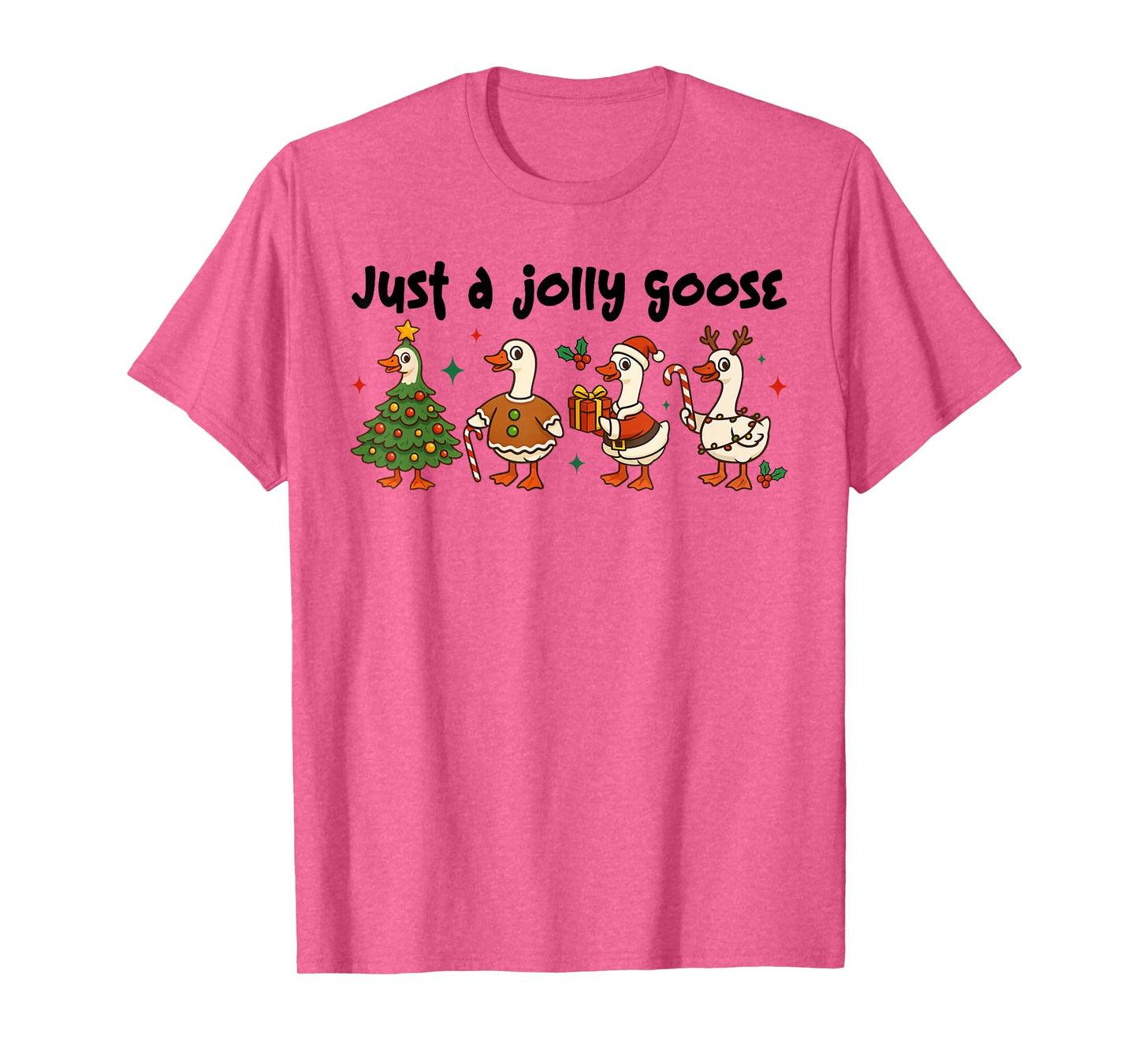 Funny Just A Jolly Goose Christmas Silly Goose Santa Pajama T-Shirt