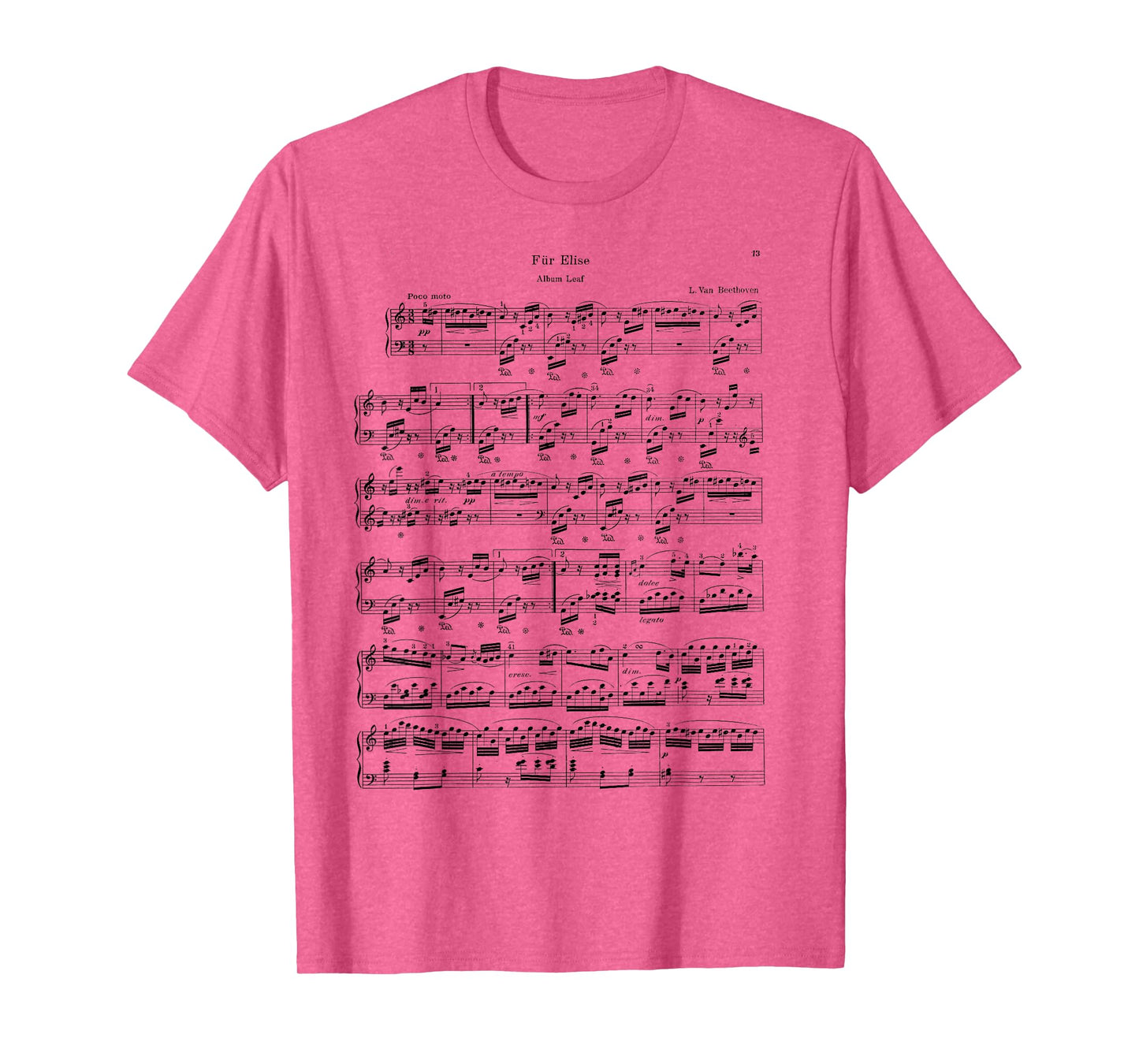 Fur Elise Beethoven Piano Sheet Music Vintage T-Shirt