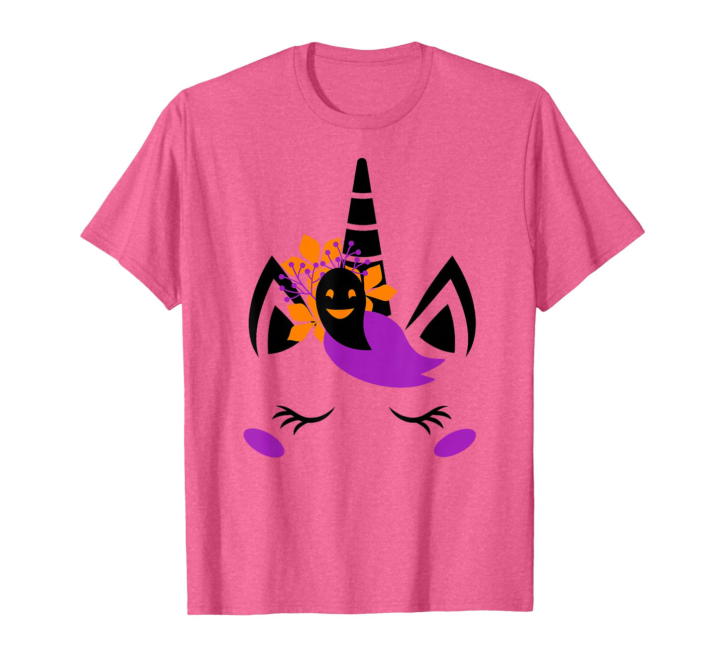 Unicorn Face Eyelashes Cute Ghost Scary Halloween Costume T-Shirt
