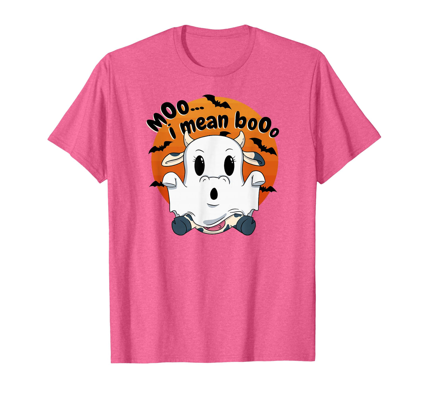 Moo I Mean Boo Cow Costume Happy Halloween Ghost Cow T-Shirt