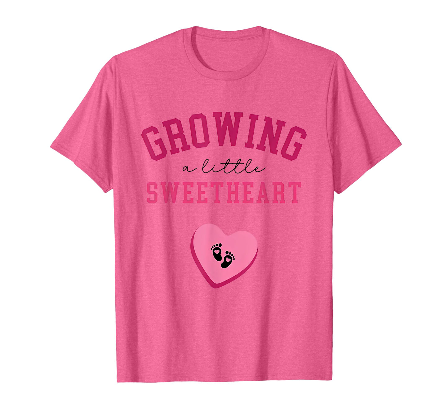 Growing a Little Sweetheart Valentine Pregnancy Announcement T-Shirt