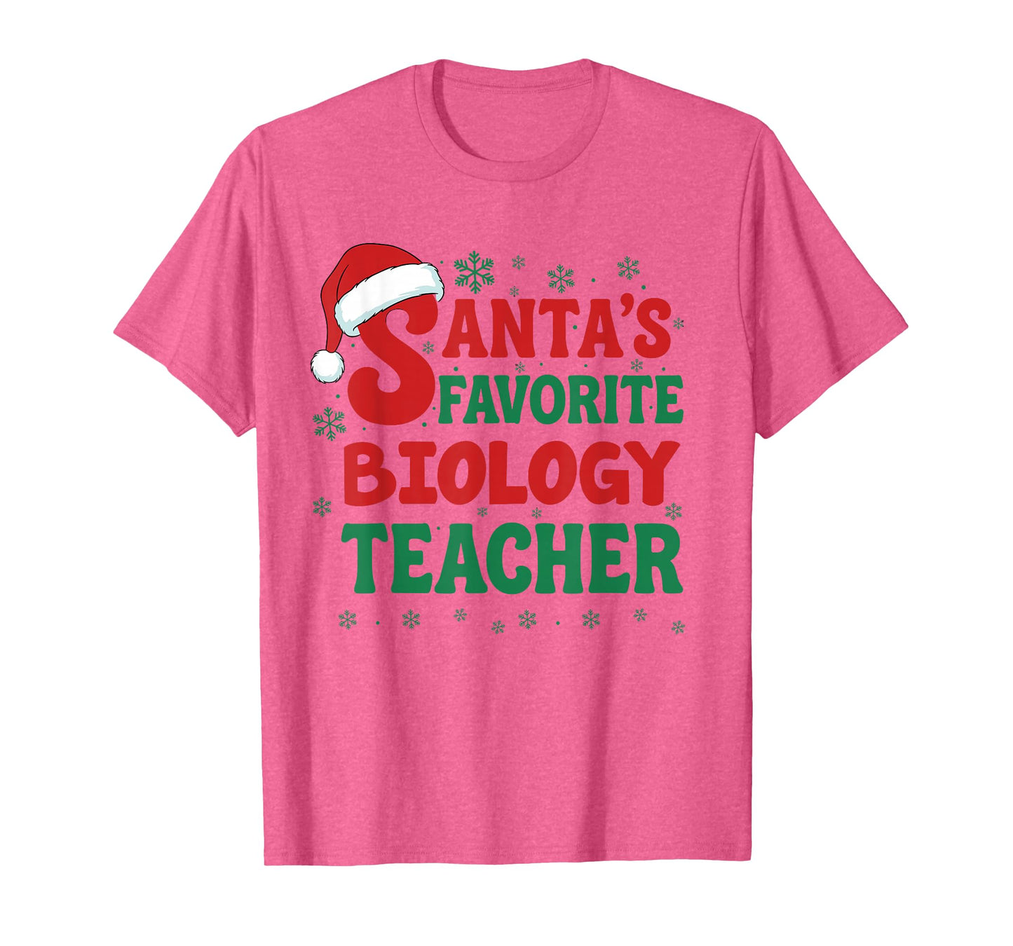 Santa's Favorite Biology Teacher Christmas Holiday Pajama T-Shirt