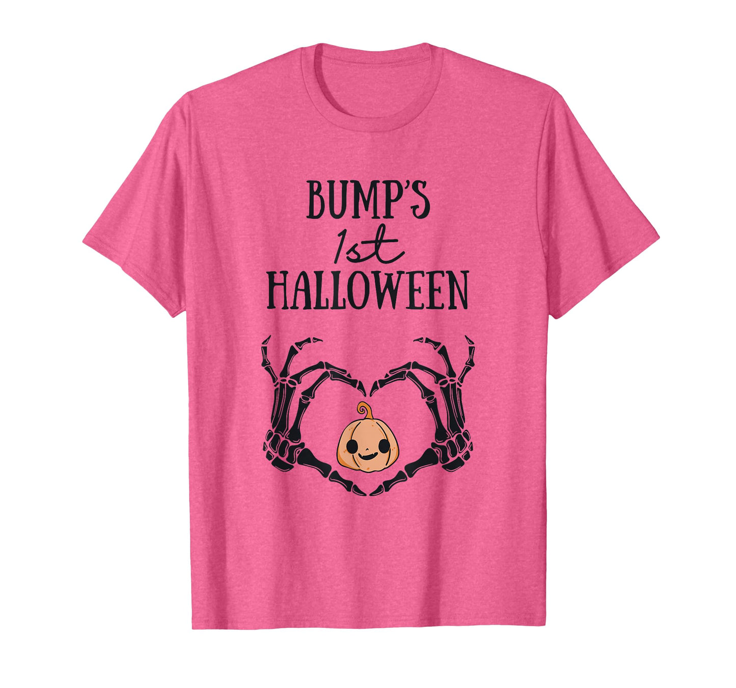Bump's 1st Halloween Skeleton Hand Heart Pregnancy Baby T-Shirt