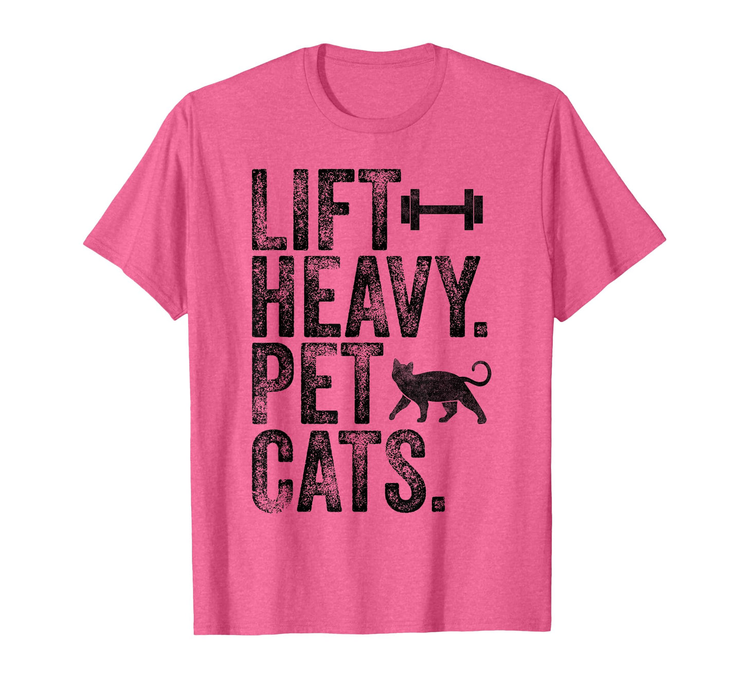 Lift Heavy Pet Cats Funny Gym Workout Weight Lifting Vintage T-Shirt