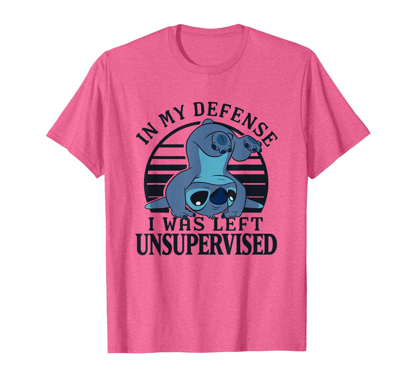 Disney Lilo & Stitch I Was Left Unsupervised Retro Stripes T-Shirt