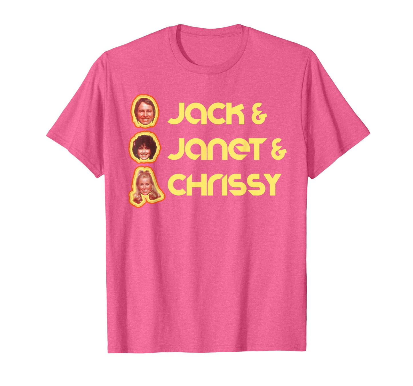 Jack & Janet & Chrissy Three's Company Roommate Faces Retro T-Shirt