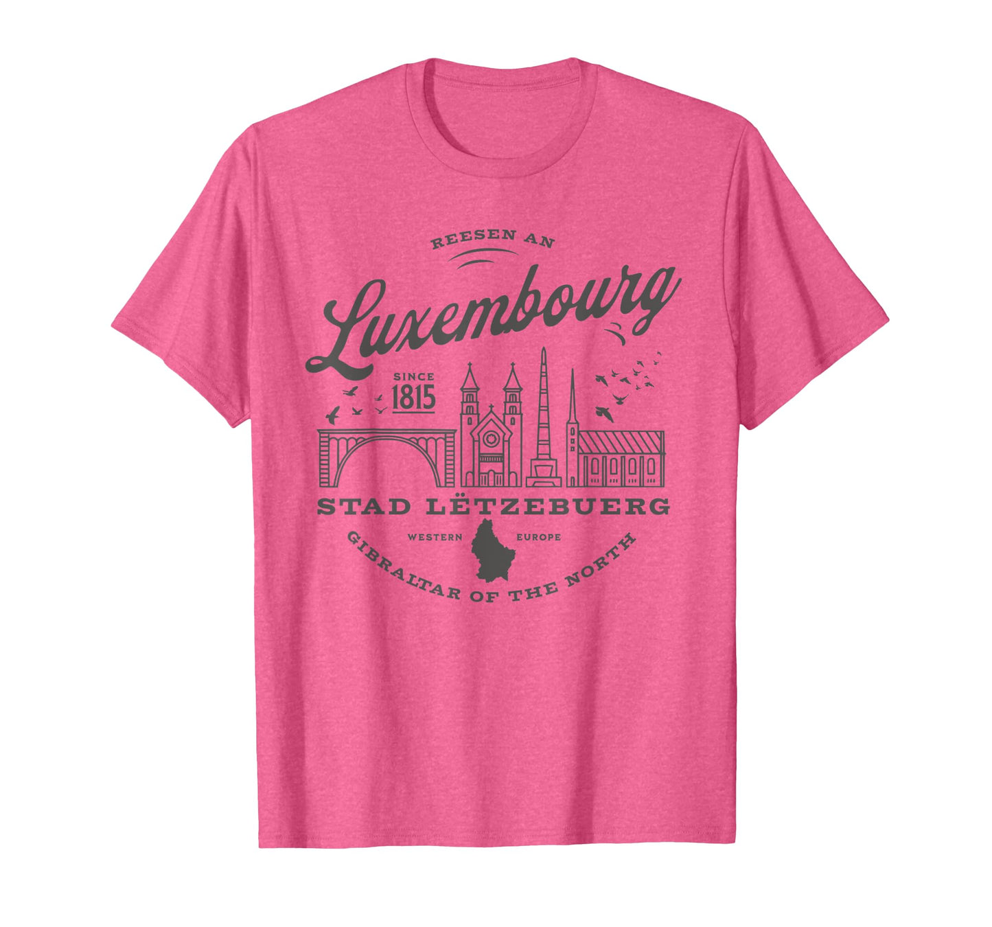 Travel to Luxembourg Western Europe Vintage Skyline T-Shirt