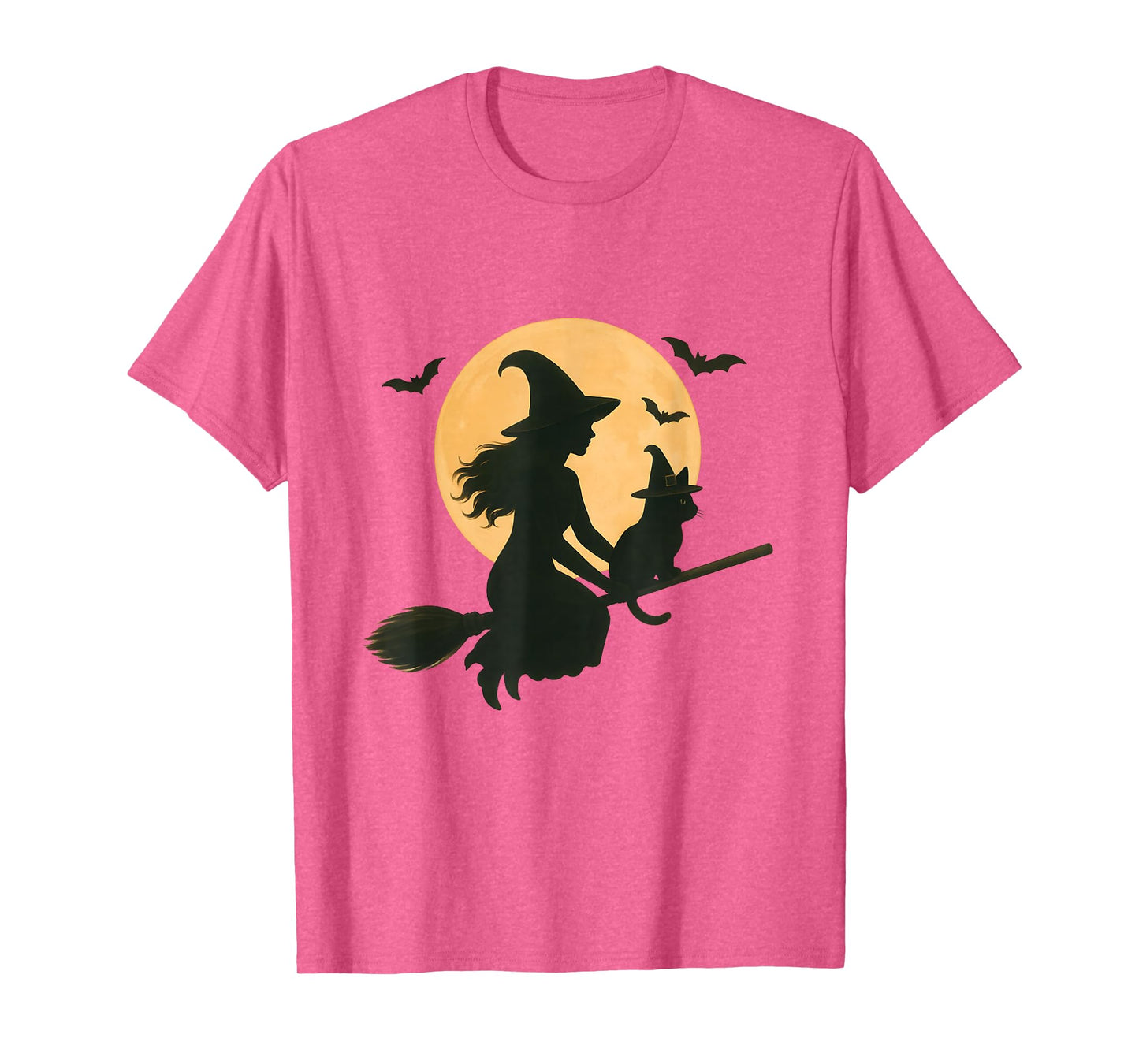 Witch and Cute Cat Black Kitten for Halloween Costume Party T-Shirt