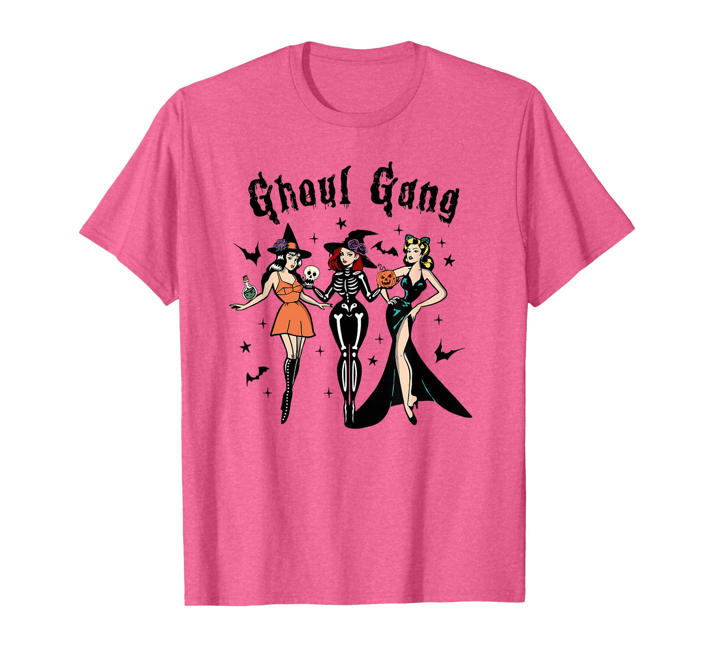 Ghoul Gang Retro Pin Up Halloween Witches Party Men Women Kids T-Shirt
