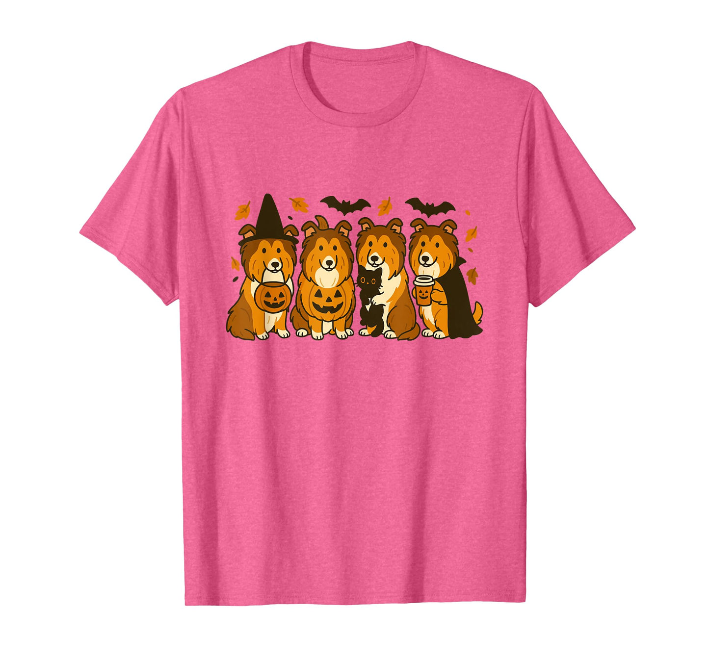 Witch Rough Collie Halloween Fall Rough Collie Dog Mom T-Shirt
