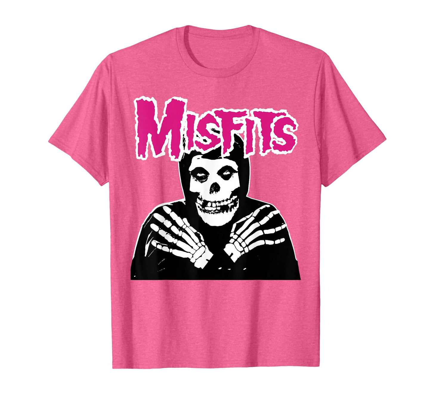 Misfits – Cross Hands Pink Skull White T-Shirt