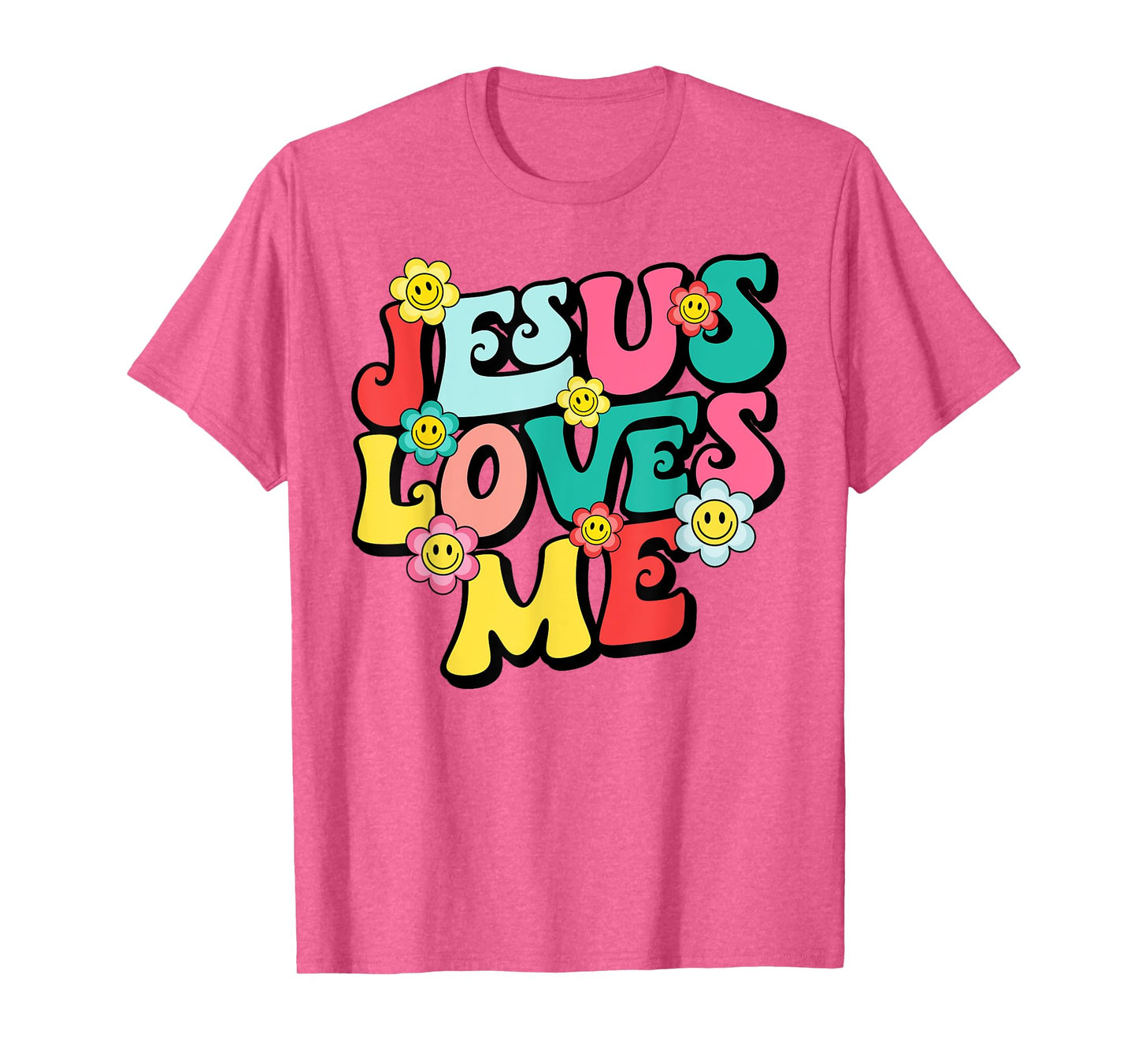 Jesus Loves Me Retro Vintage Groovy Style Men Womens T-Shirt