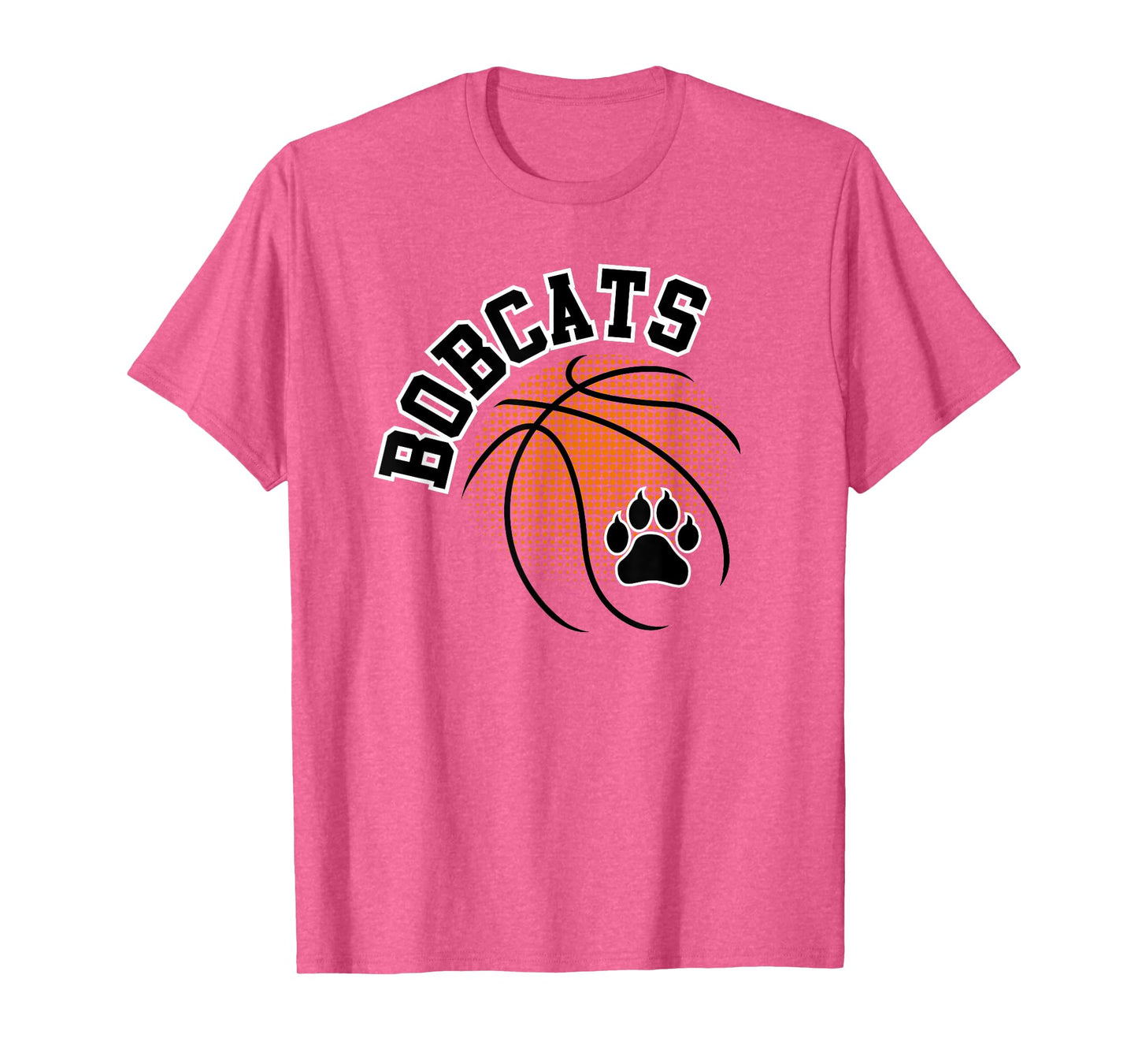 Bobcats Basketball Paw Print Game Day Mascot School Spirit T-Shirt