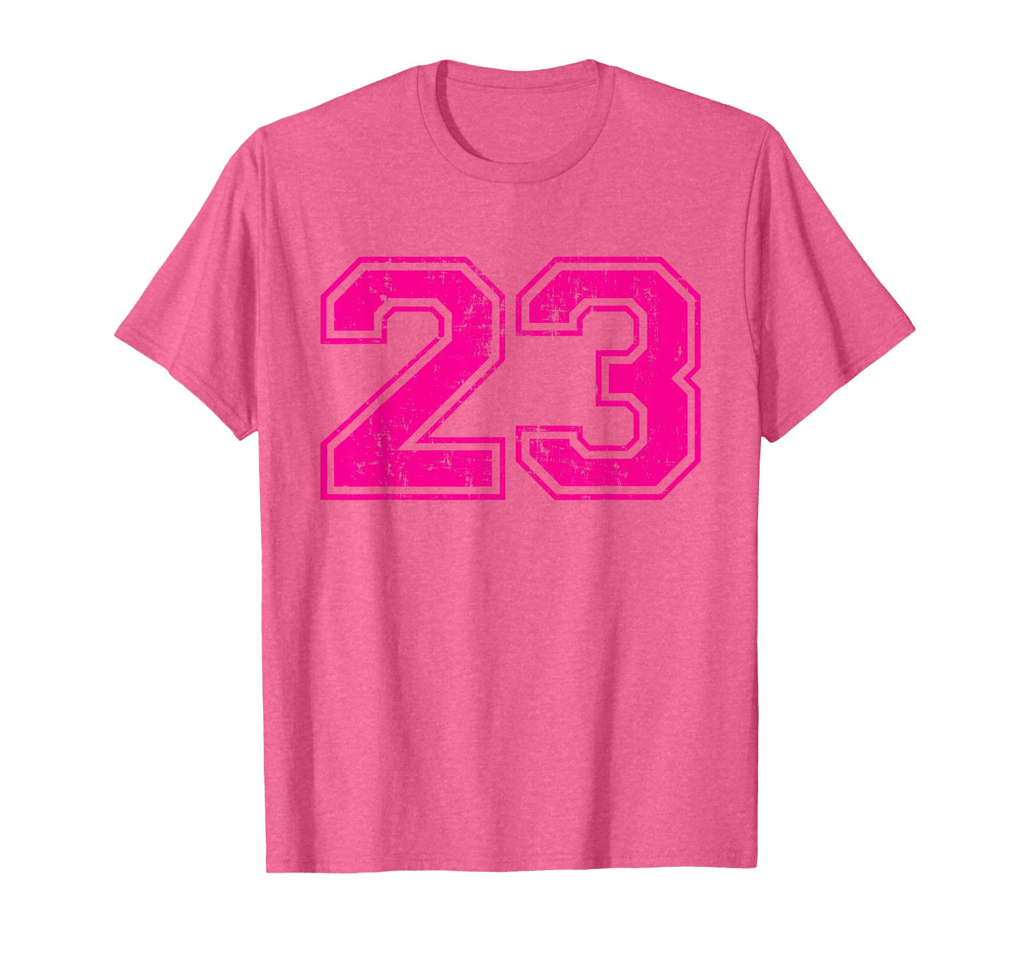 Number 23 Varsity Distressed Vintage Sport Team Player's T-Shirt