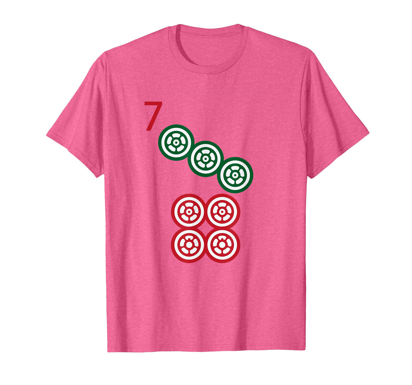 Chinese Mah Jong Dots Pinzu Seven Tile Mahjong Costume T-Shirt