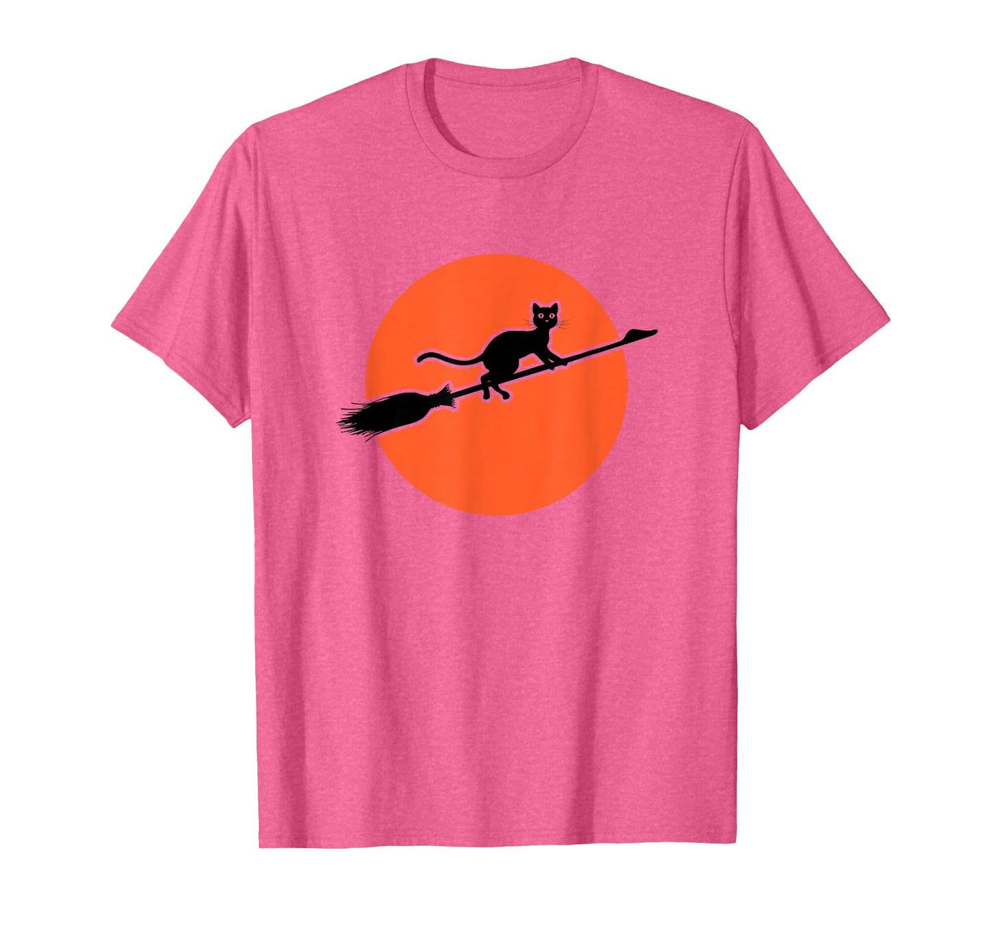 Black Cat Flying On Broomstick T-Shirt