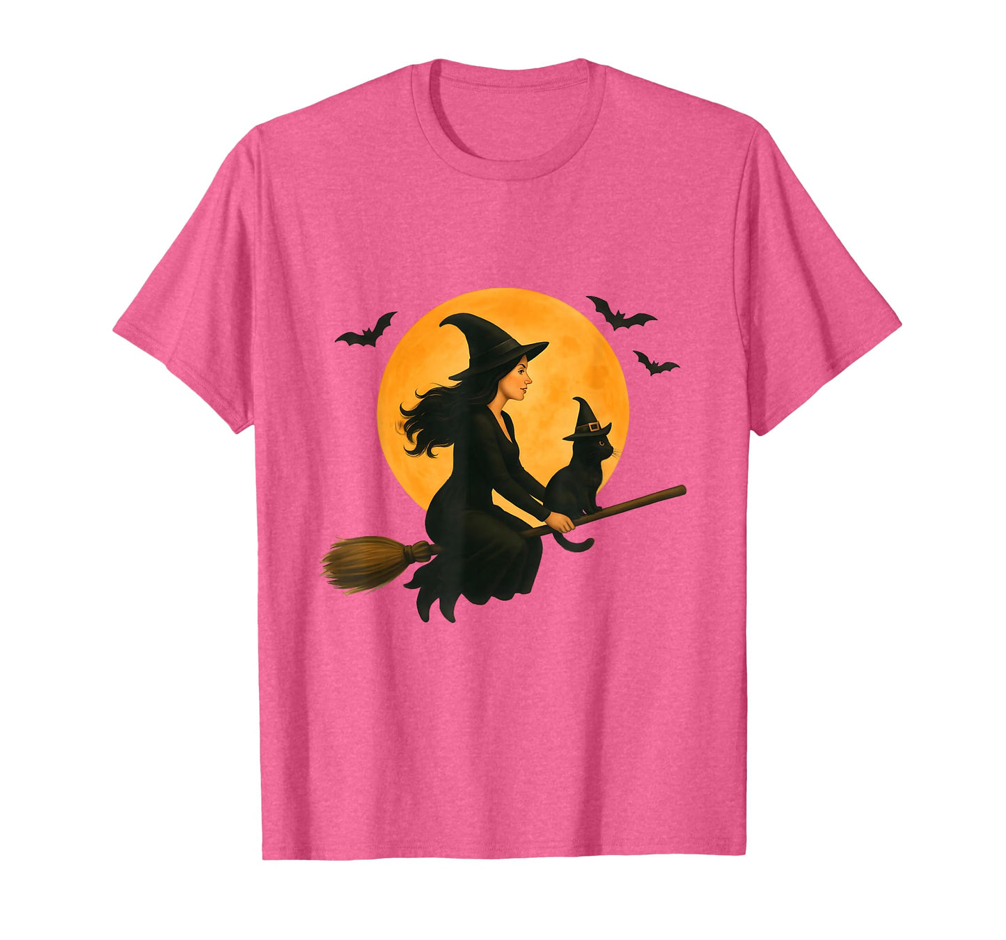 Cute Cat Black Kitten and Witch for Halloween Costume Party T-Shirt