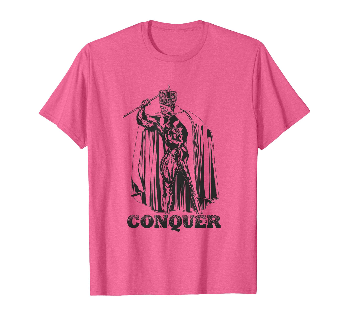 Bodybuilding Gym Workout Lift Motivational Gifts Conquer, Ronnie Coleman Mr. Olympia Unisex-Adults T-Shirt Grey Small Classic Fit Short Sleeve T-Shirt