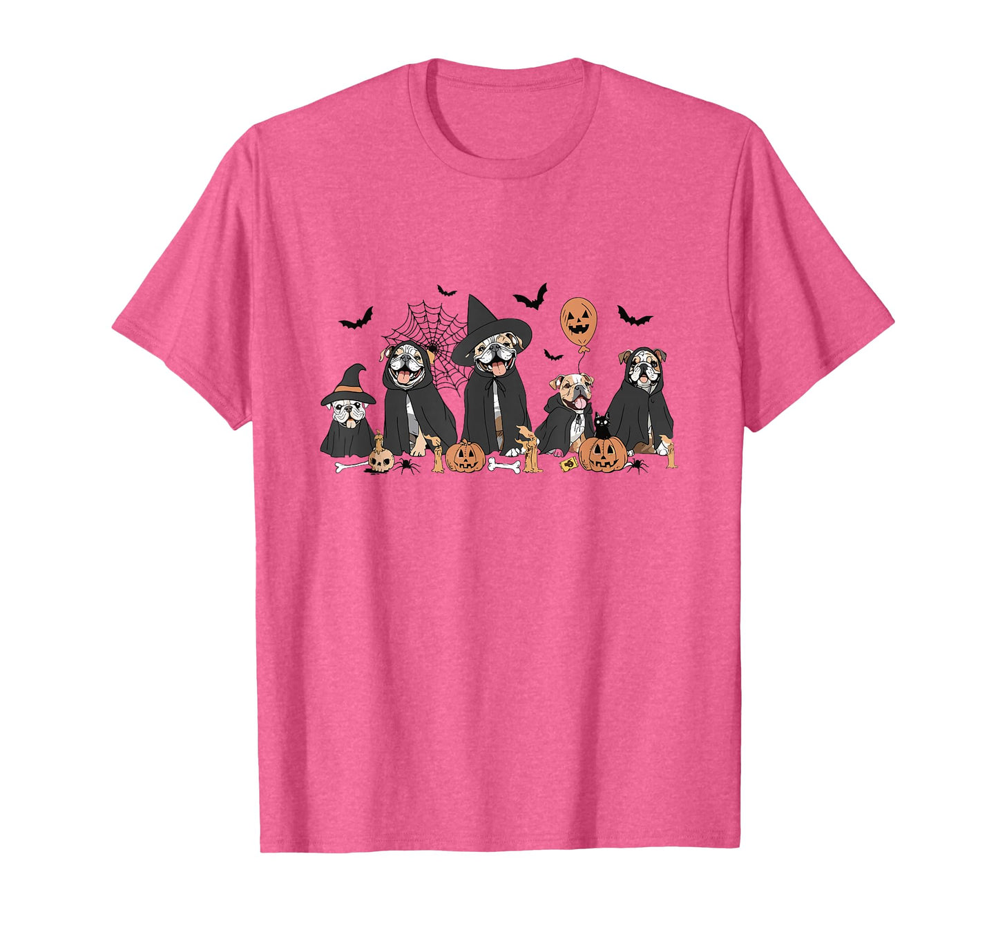 Witch English Bulldog Halloween Ghost Bulldog Dog Mom T-Shirt