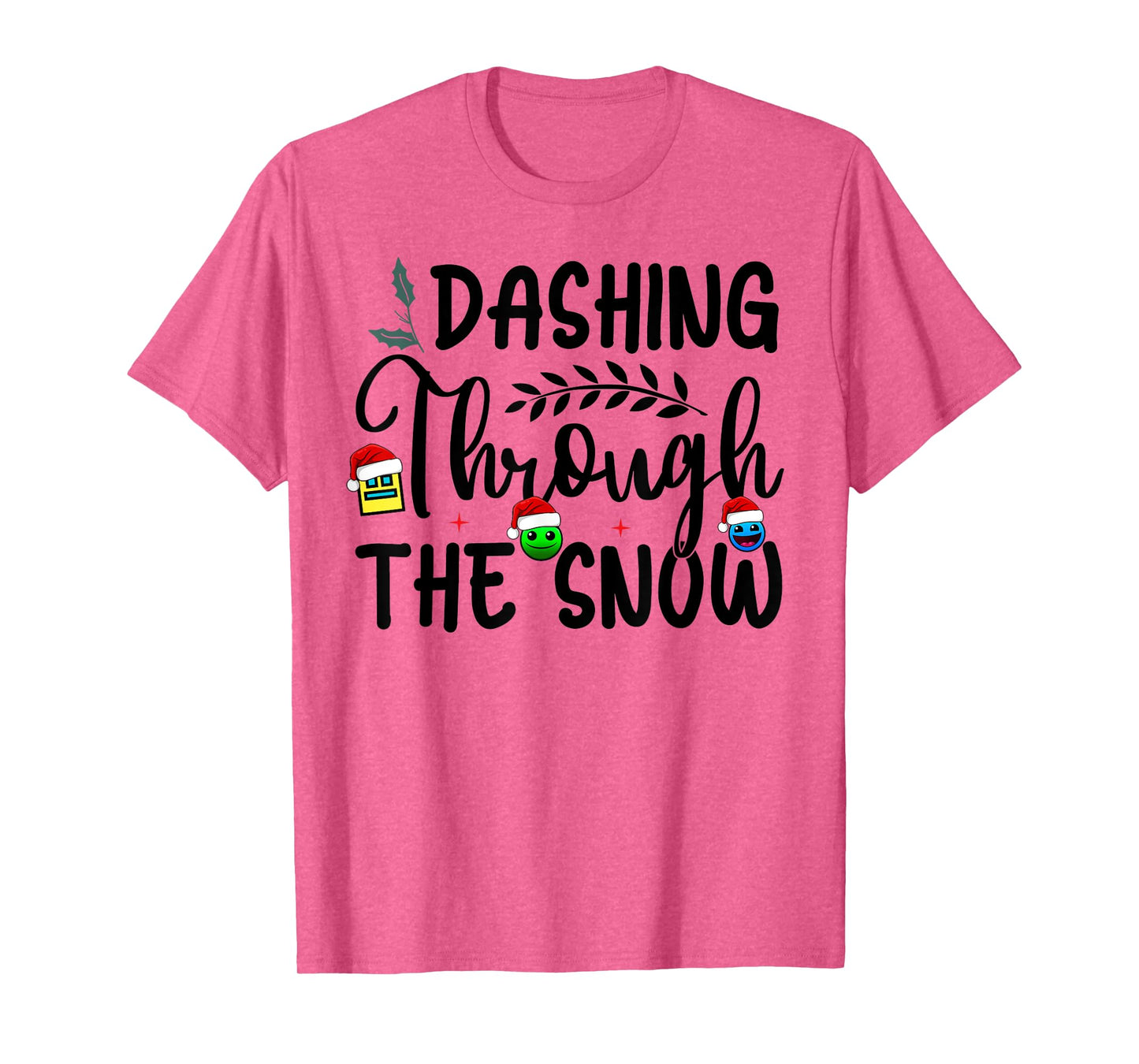 Geometry Dashing Through The Snow Sleep Dash Game Christmas T-Shirt
