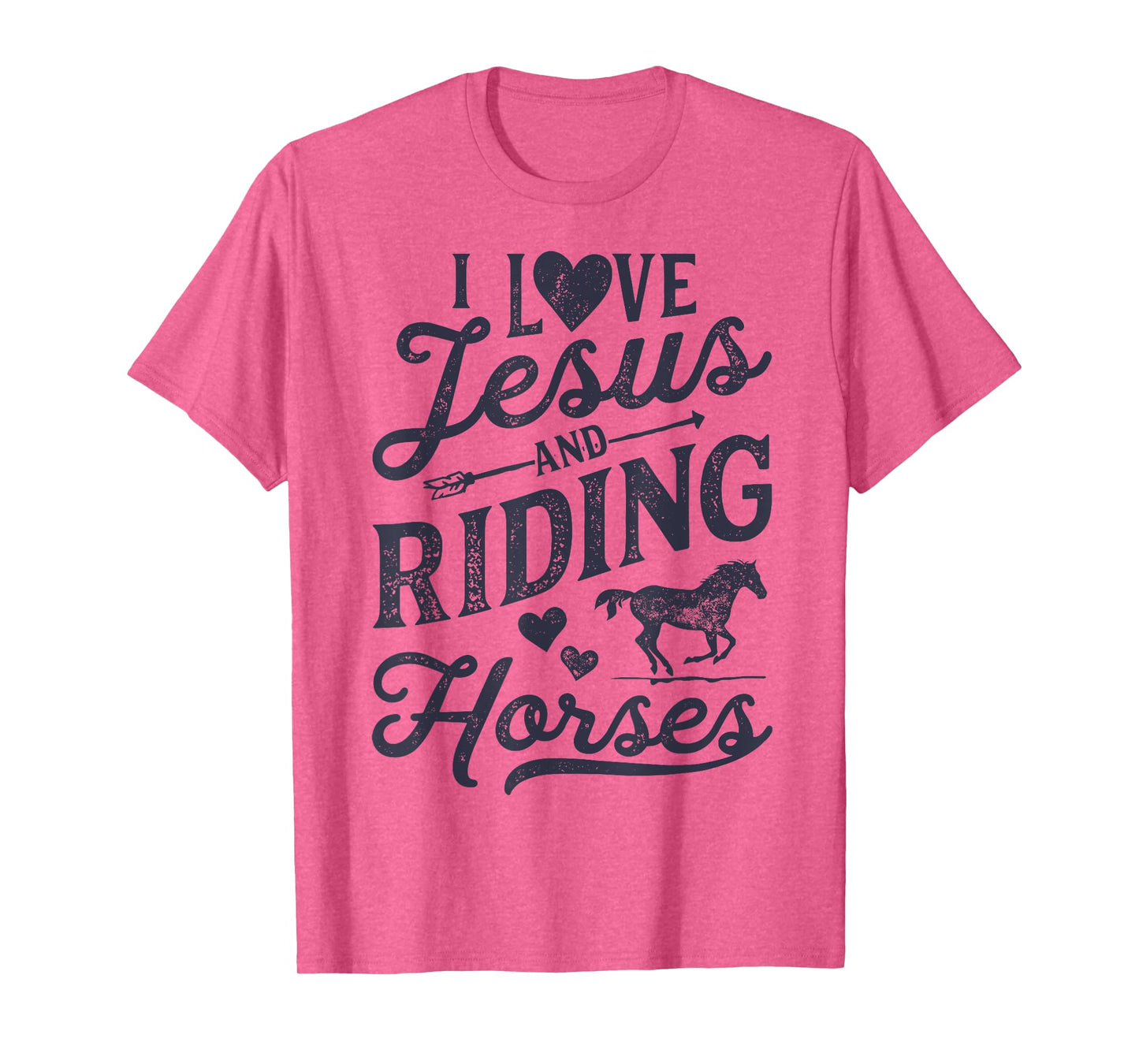 I Love Jesus And Riding Horses Horse Girl Horseback Rider T-Shirt
