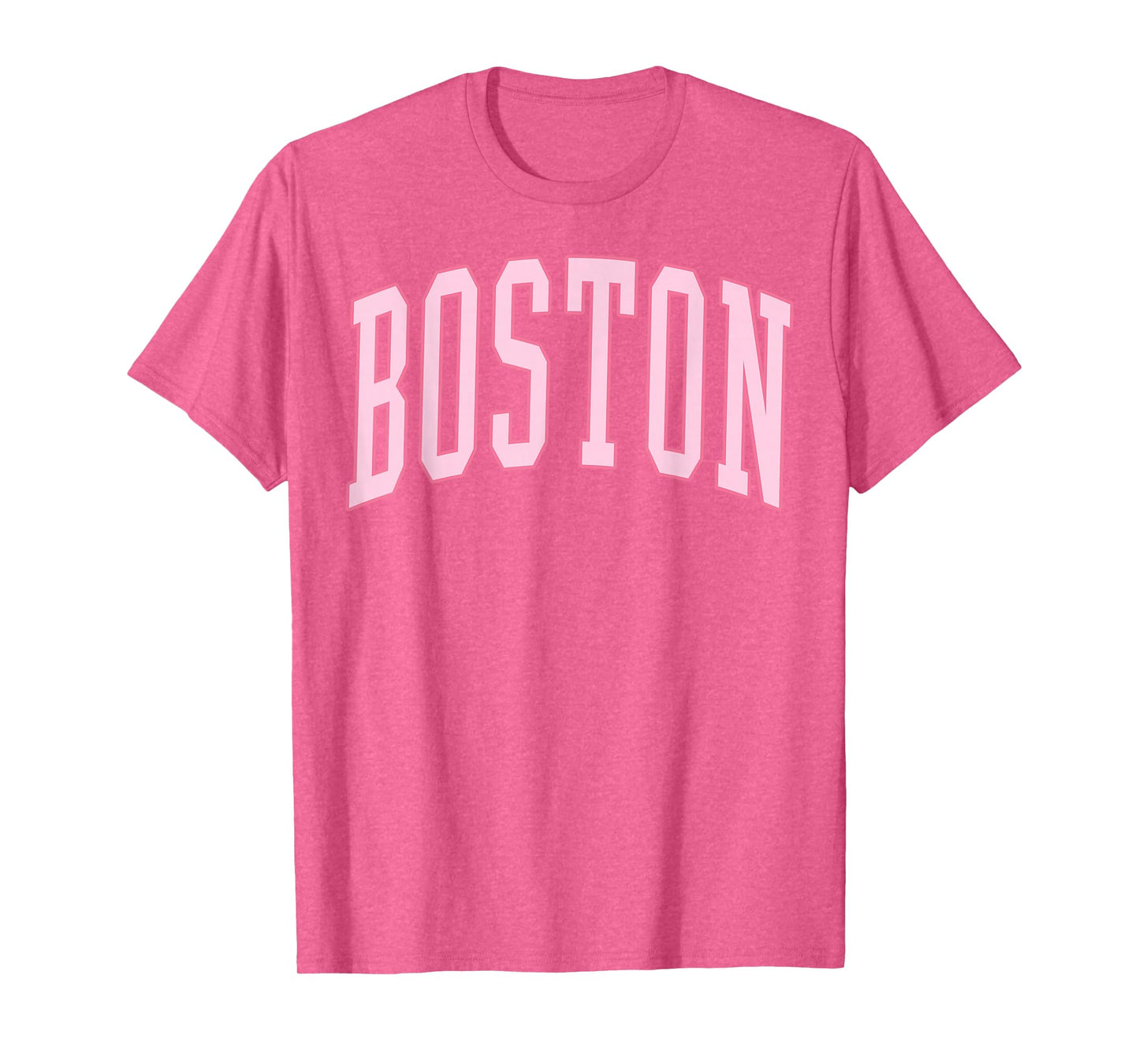 Boston Vintage Preppy Varsity Pink Sports T-Shirt