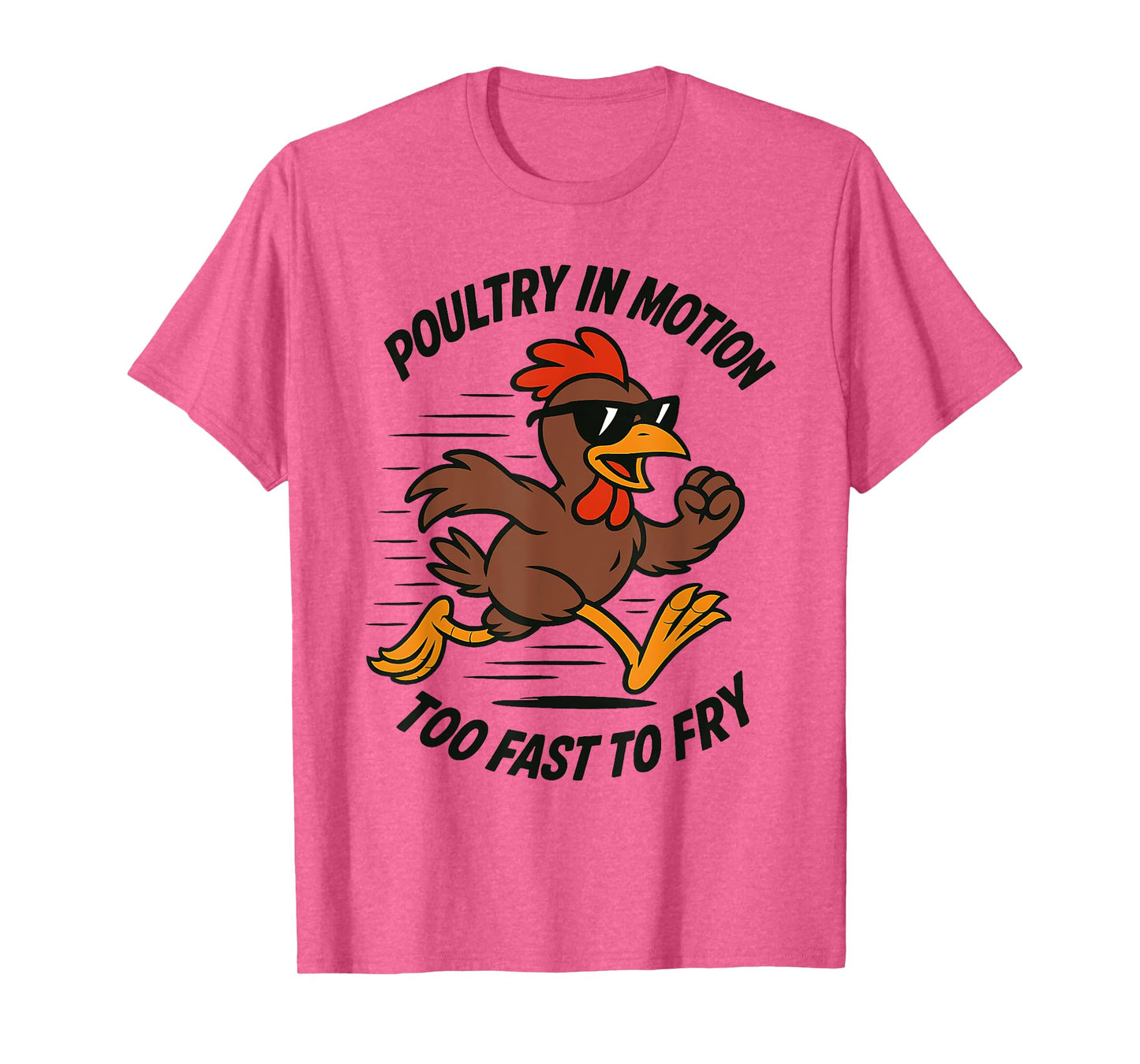 Funny Running Chicken Game Pun Poultry In Motion Meme Runner T-Shirt