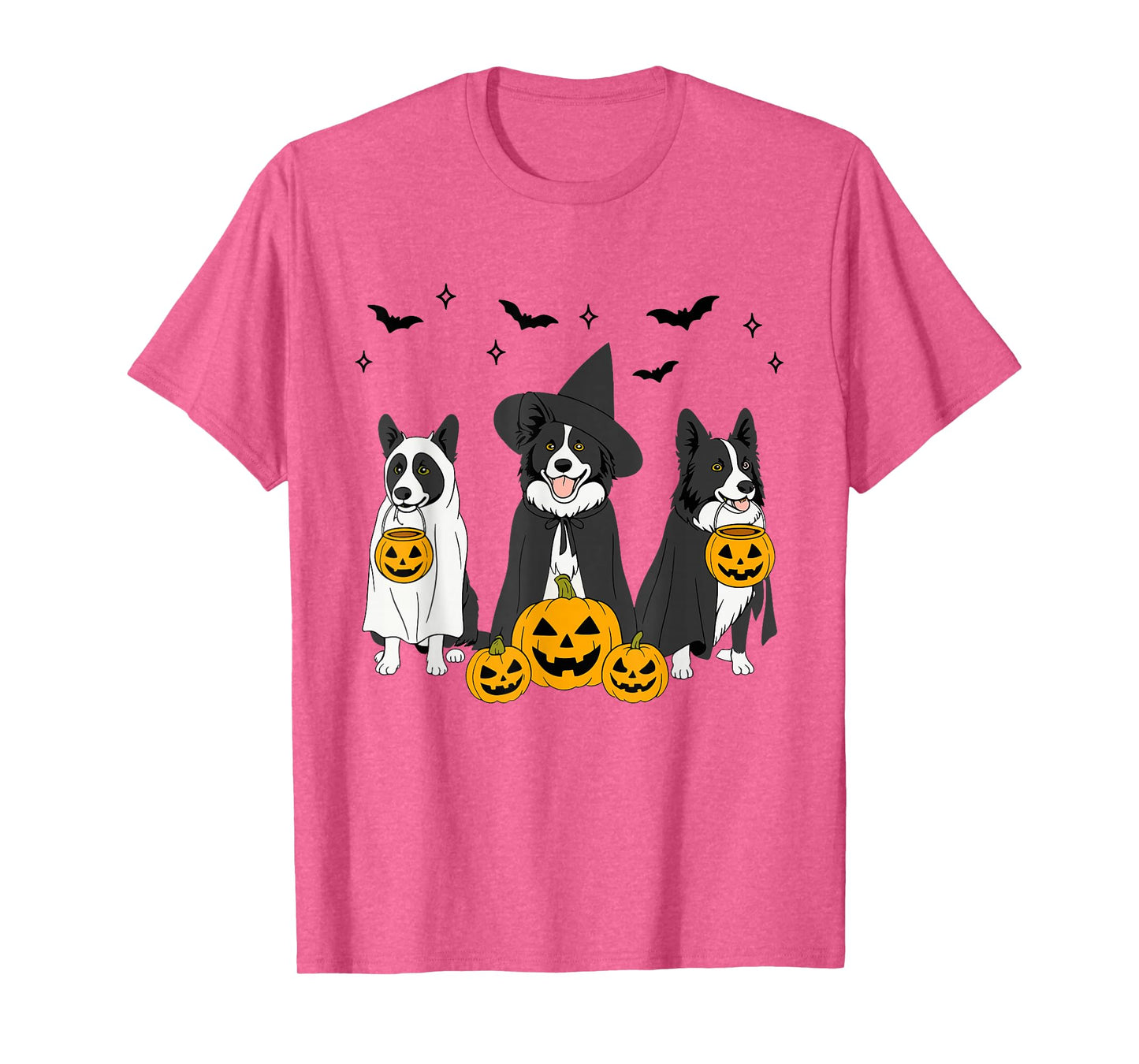 Witch Border Collie Halloween Ghost Border Collie Dog Mom T-Shirt