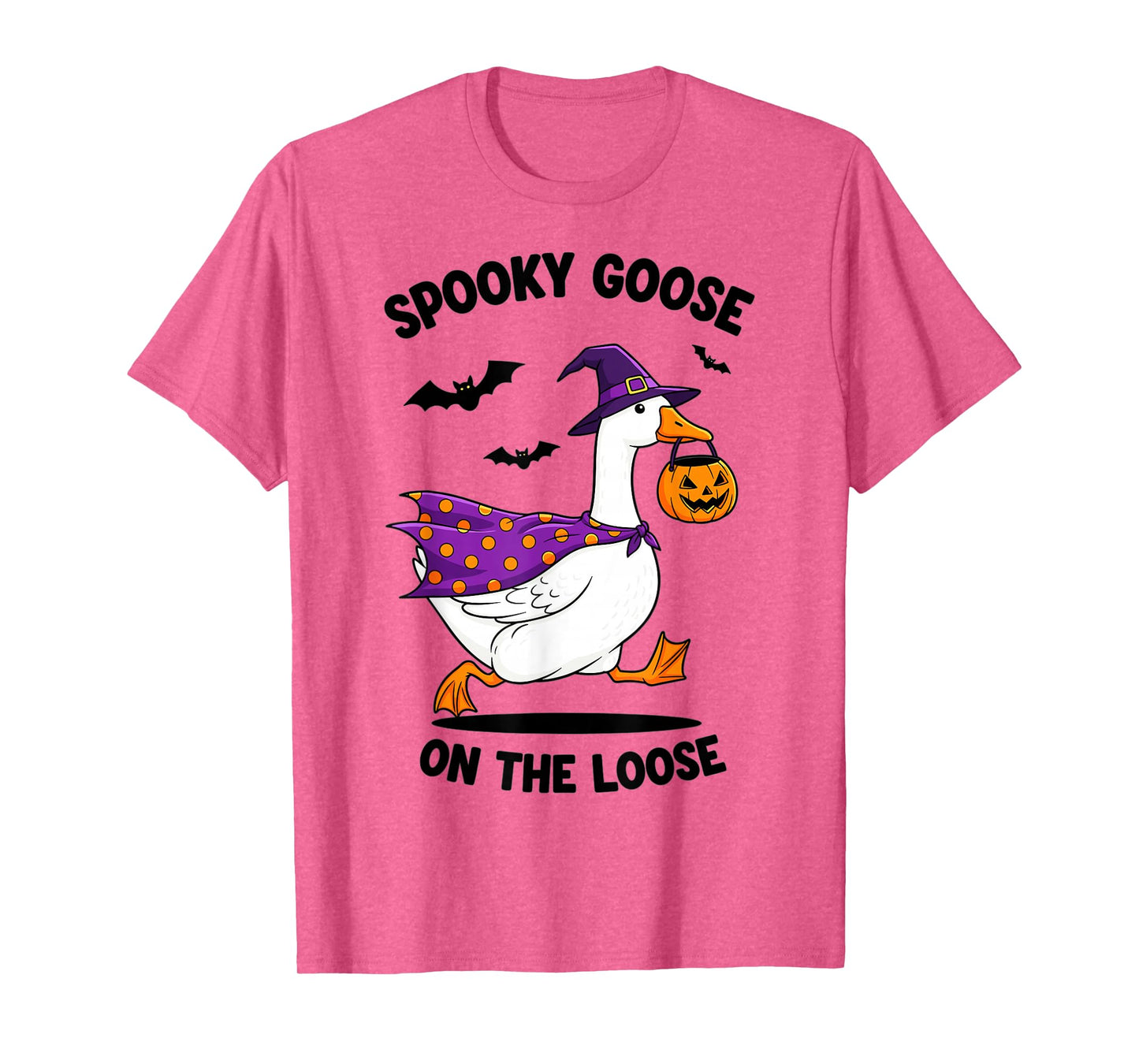 Spooky Goose On The Loose Halloween Witch Joke T-Shirt