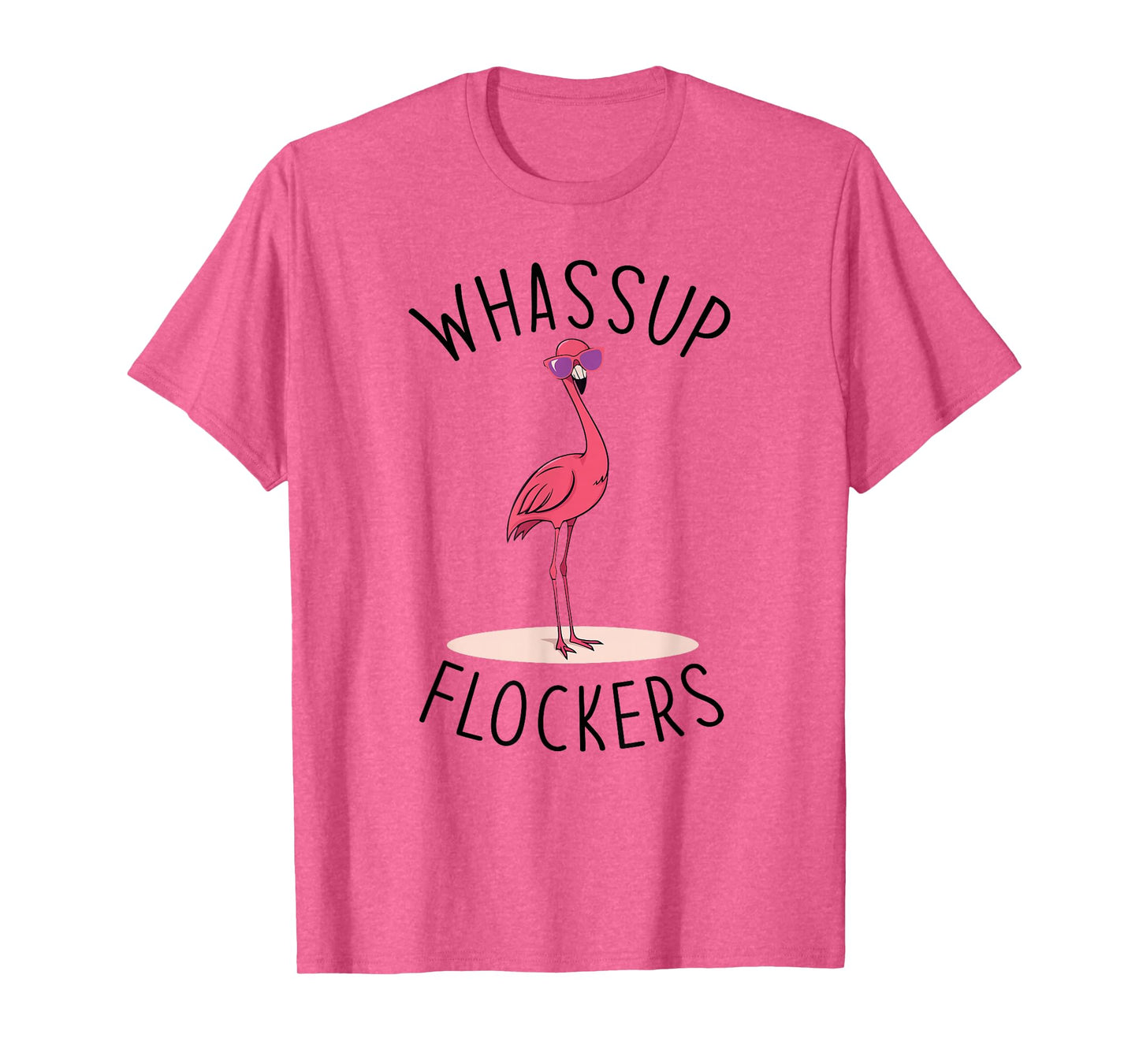 Whassup Flockers? Funny Vintage Pink Flamingo Sunglasses T-Shirt